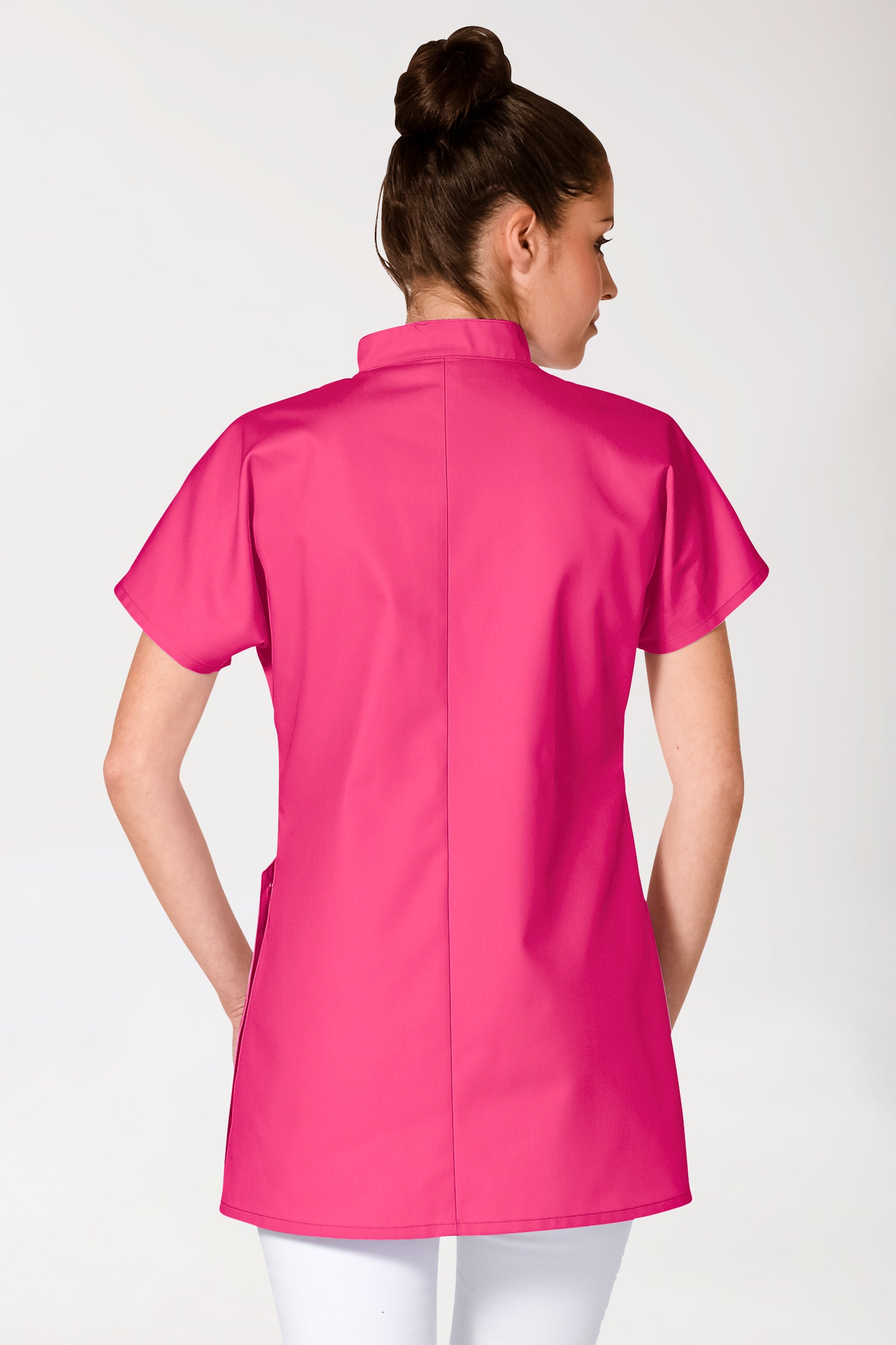 JUST STRONG Kasack Damen - Druckknopfleiste pink, Rückansicht