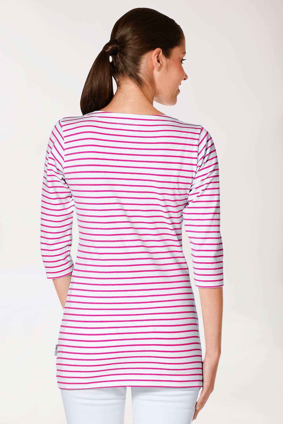 Longshirt Damen - 3/4 Arm pink/weiss, Vue de dos