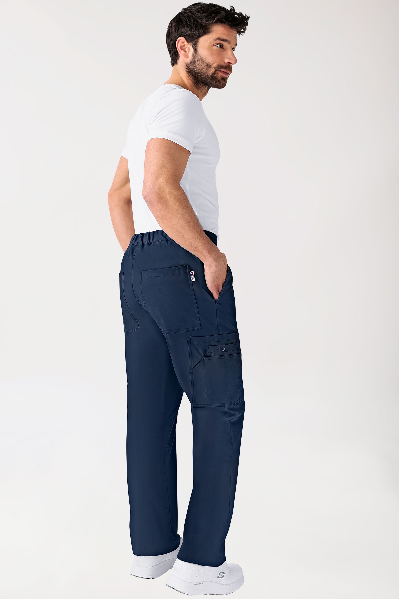 CLINIC STRETCH Hose Unisex - mit Beintasche Kurzgr. navy, Vue de dos