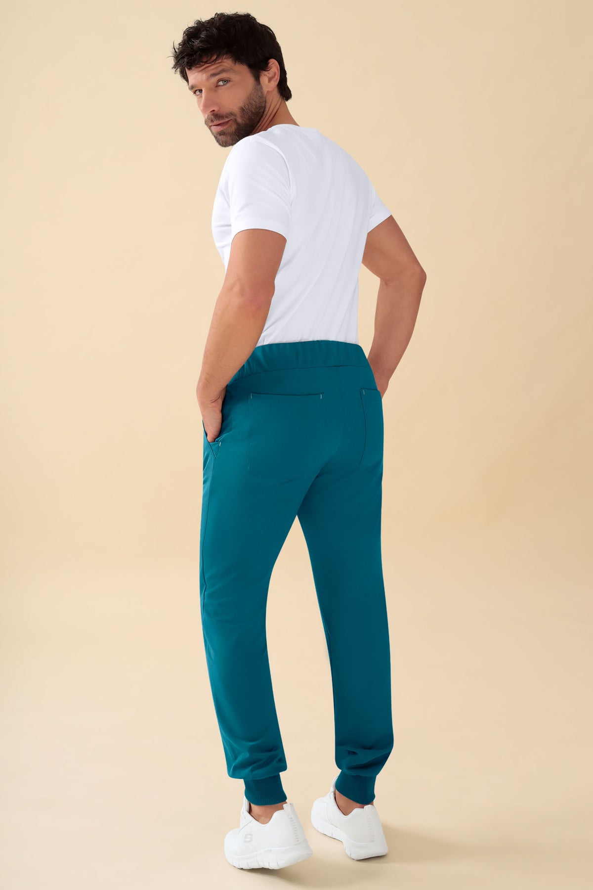 KAERE Hose Herren - Saumbündchen Kurzgr. ohne Beintaschen petrol, Rückansicht