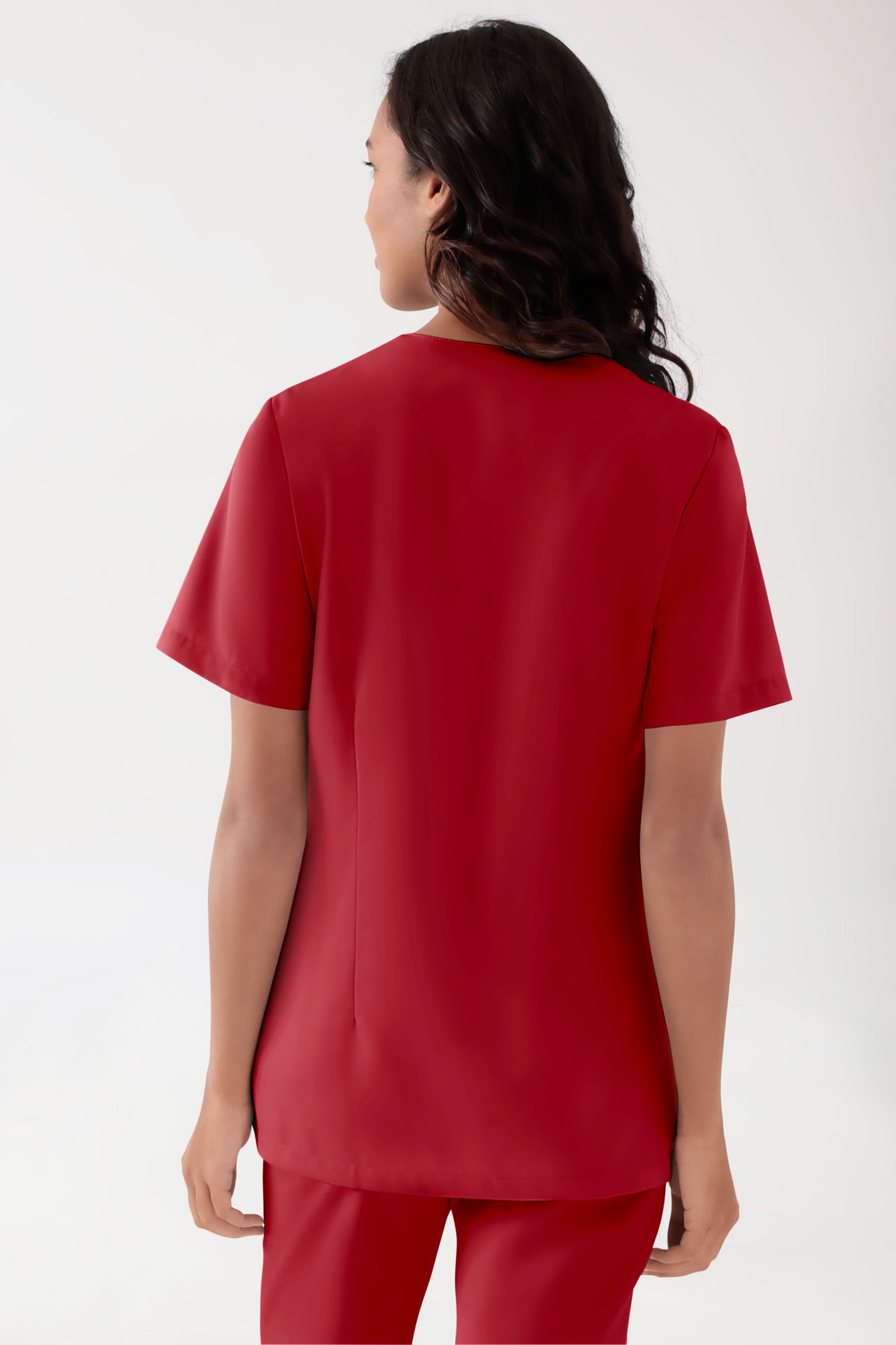 TENCEL™ Schlupfkasack Damen - V-Ausschnitt rot, Vue de dos