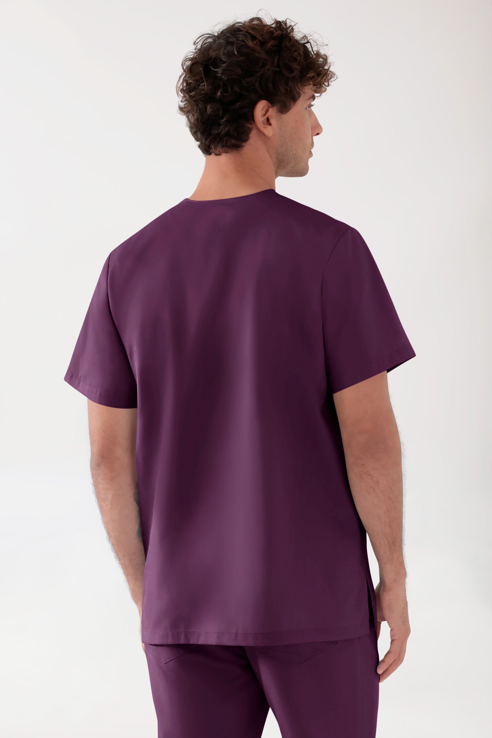 TENCEL™ Schlupfkasack Herren - V-Ausschnitt black berry, Vue de dos