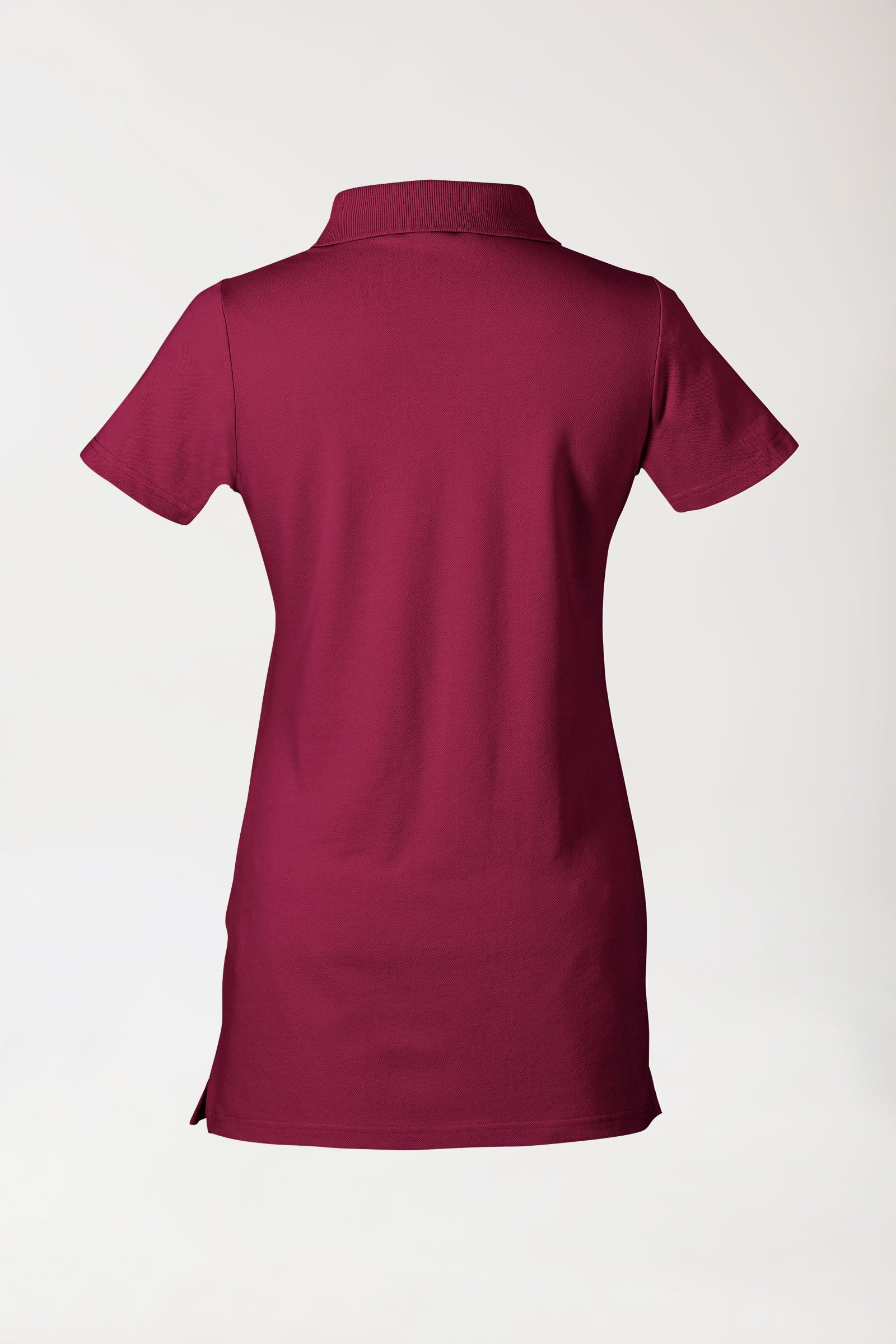 Stretch Longshirt Damen - Polokragen bordeaux, Vue de dos