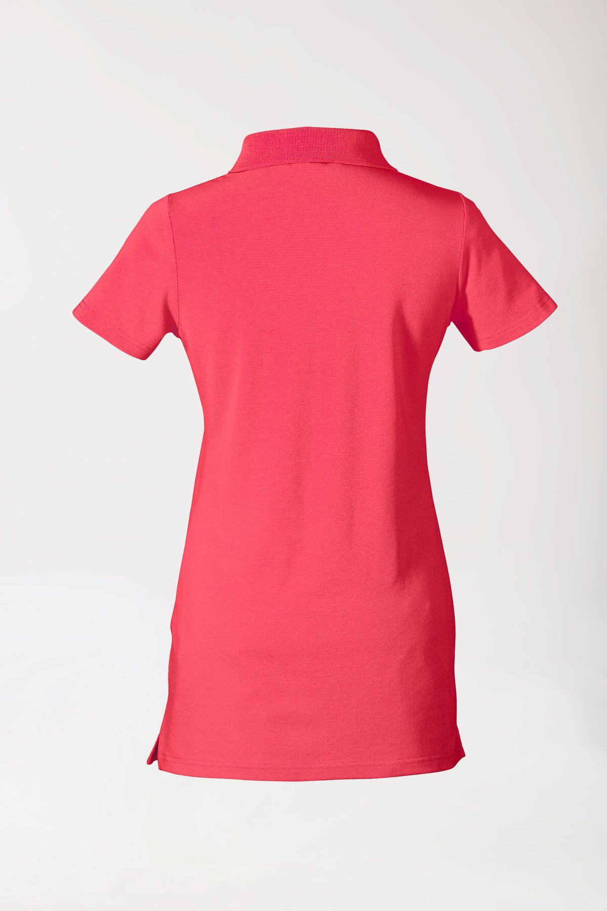 Stretch Longshirt Damen - Polokragen lipstick, Rückansicht