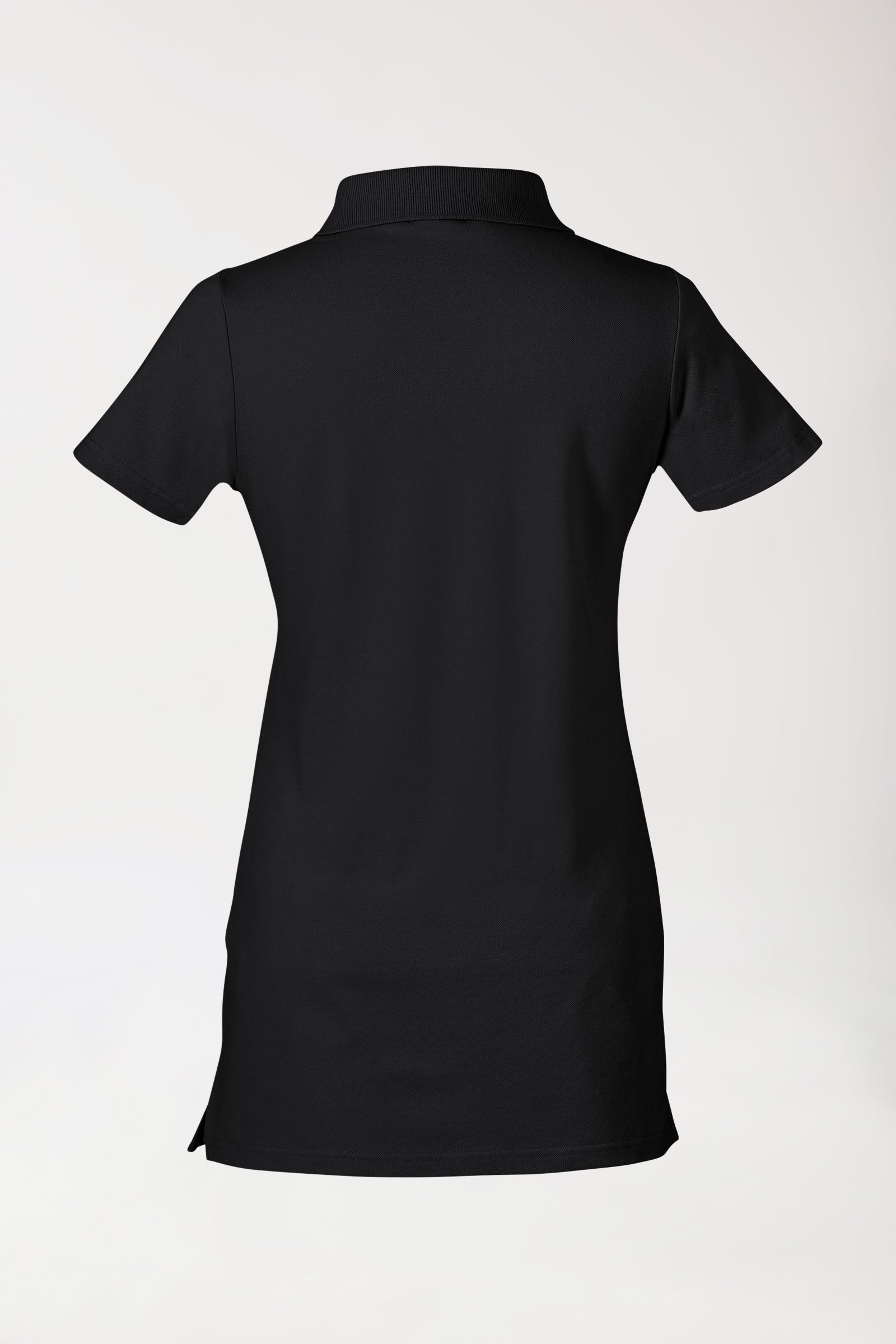 Stretch Longshirt Damen - Polokragen schwarz, Vue de dos