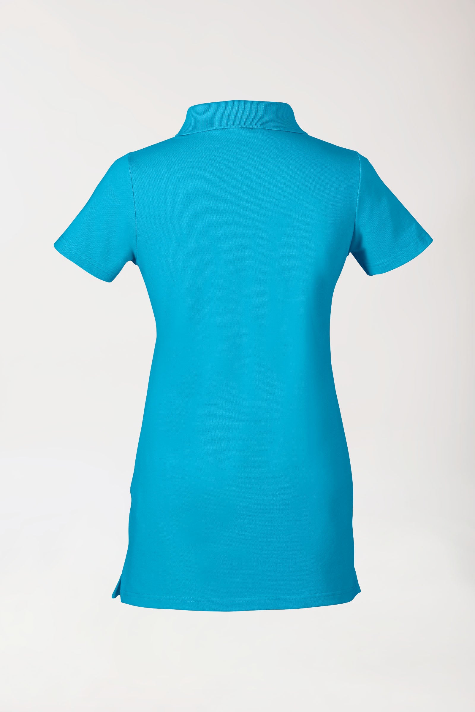 Stretch Longshirt Damen - Polokragen türkis, Vue de dos