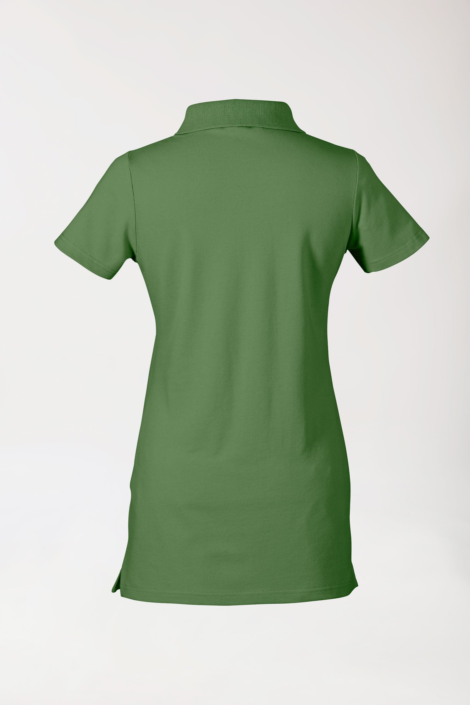 Stretch Longshirt Damen - Polokragen wiesengrün, Vue de dos
