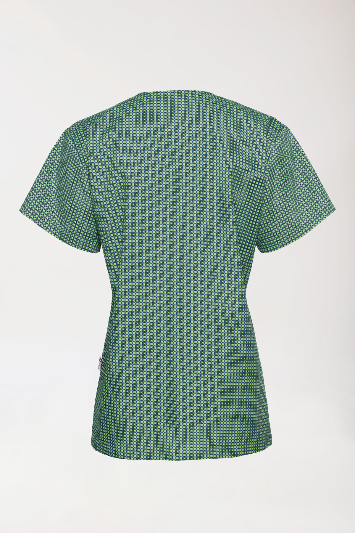 Leichter Schlupfkasack Damen - Alloverprint apfelgrün/navy, Vue de dos