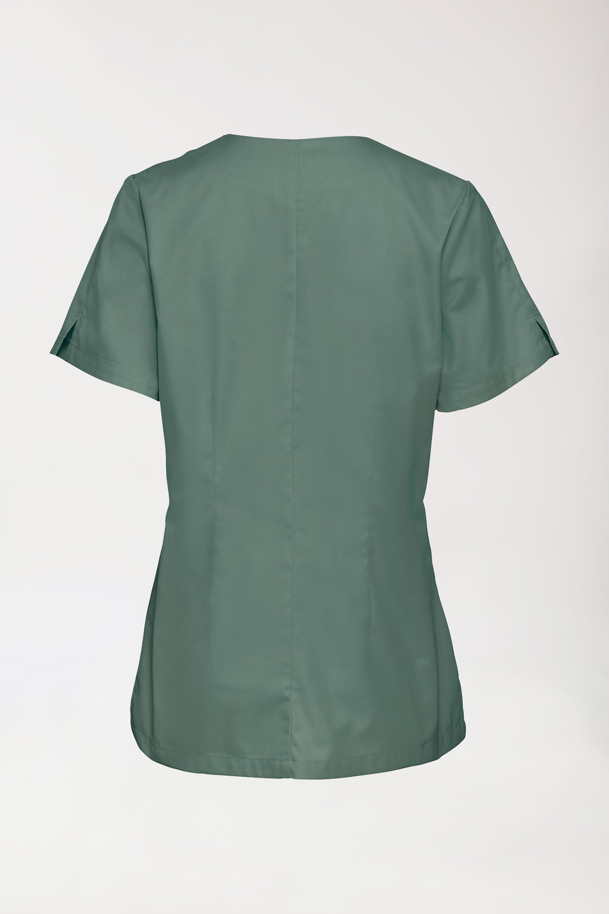 CORE Schlupfkasack Damen curved fit - mit Druckknöpfen dunkelgrün, Vue de dos