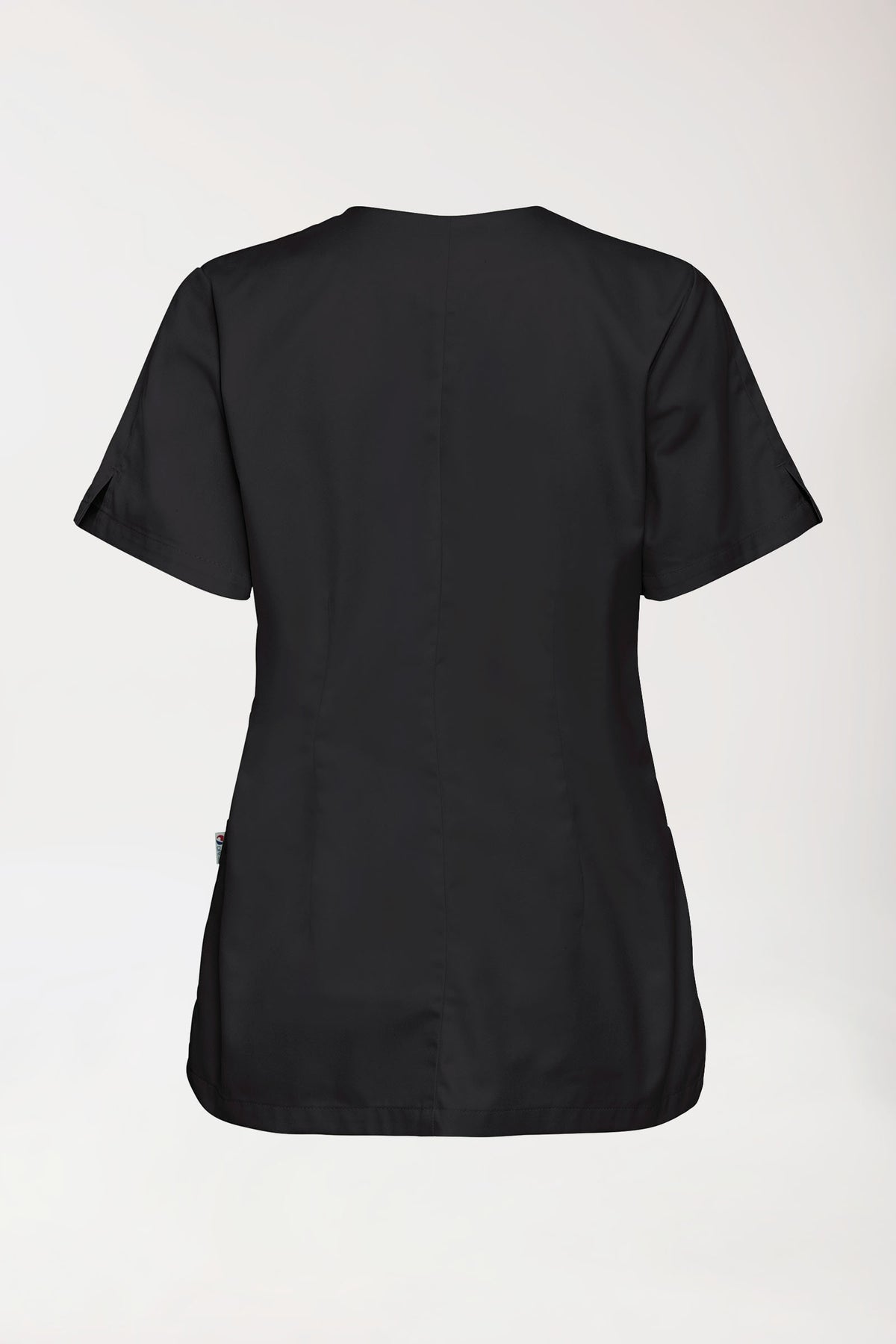 CORE Schlupfkasack Damen curved fit - mit Druckknöpfen schwarz, Vue de dos