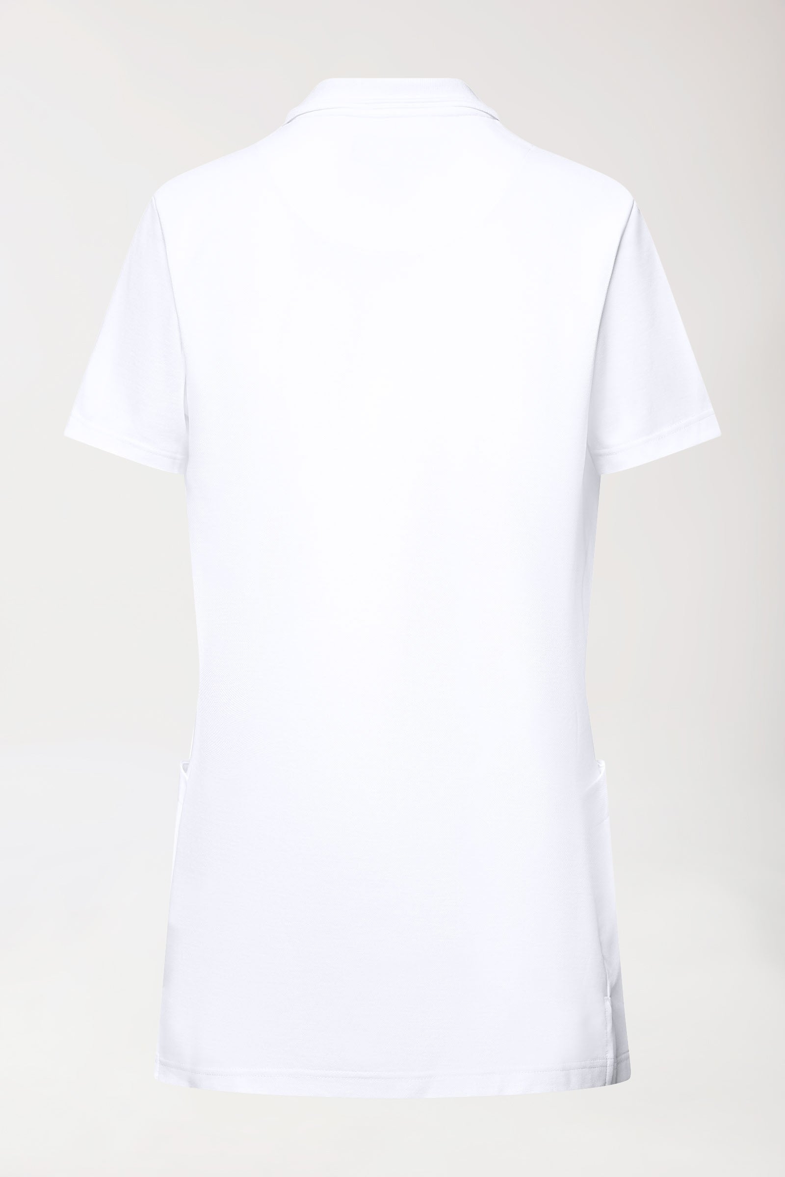 COMFY FLEX Stretch Schlupfkasack Damen - Polokragen weiss, Rückansicht