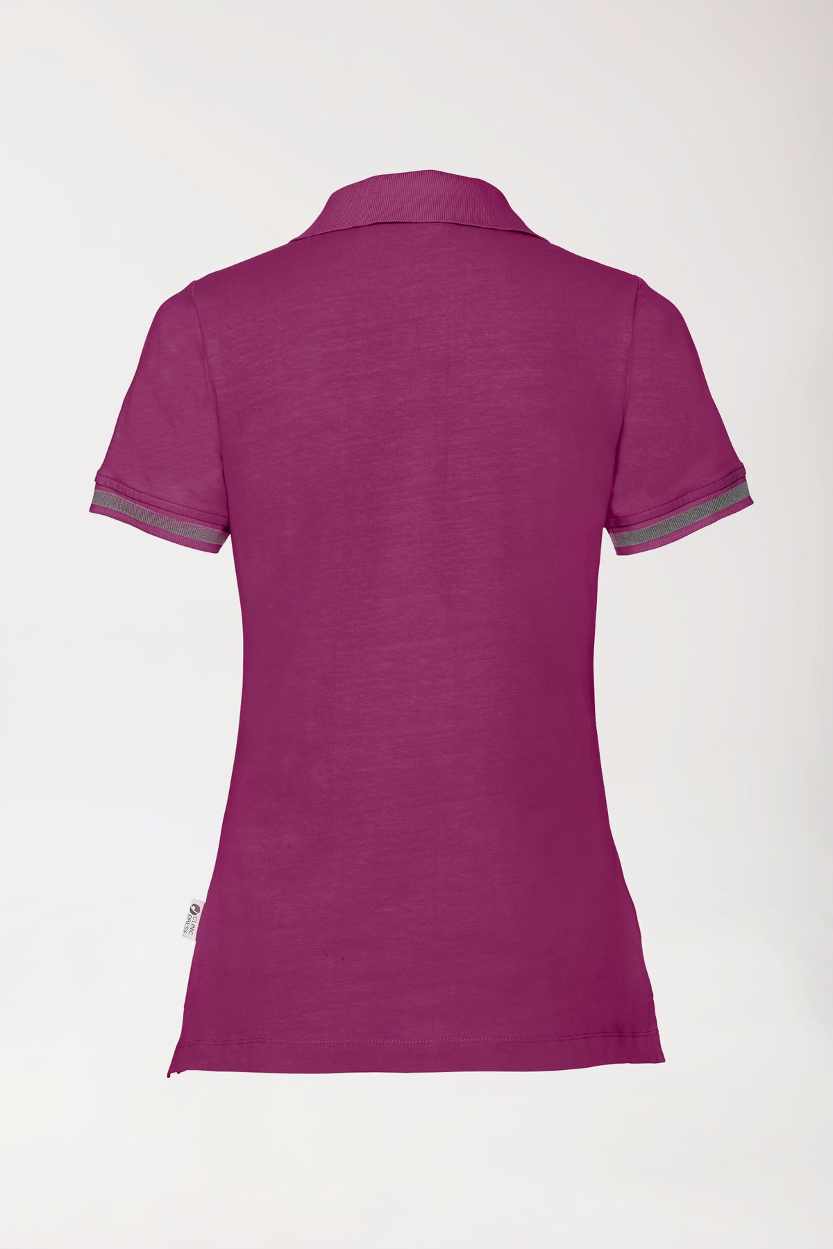 Stretch Shirt Damen - Polokragen berry/dunkelgrau melange, Vue de dos