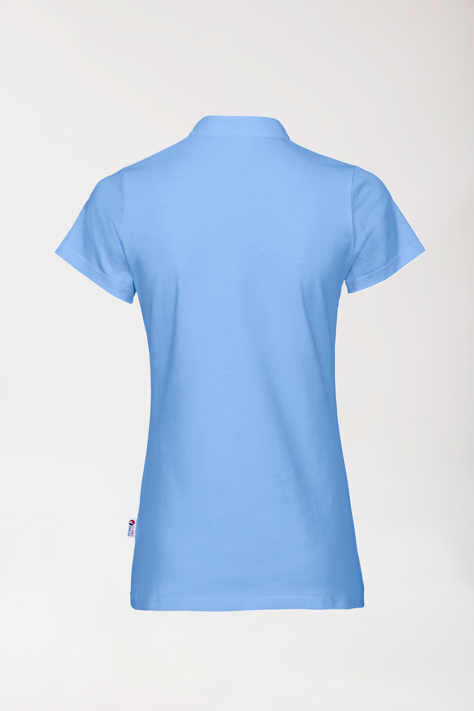 Stretch Shirt Damen - Stehkragen himmelblau