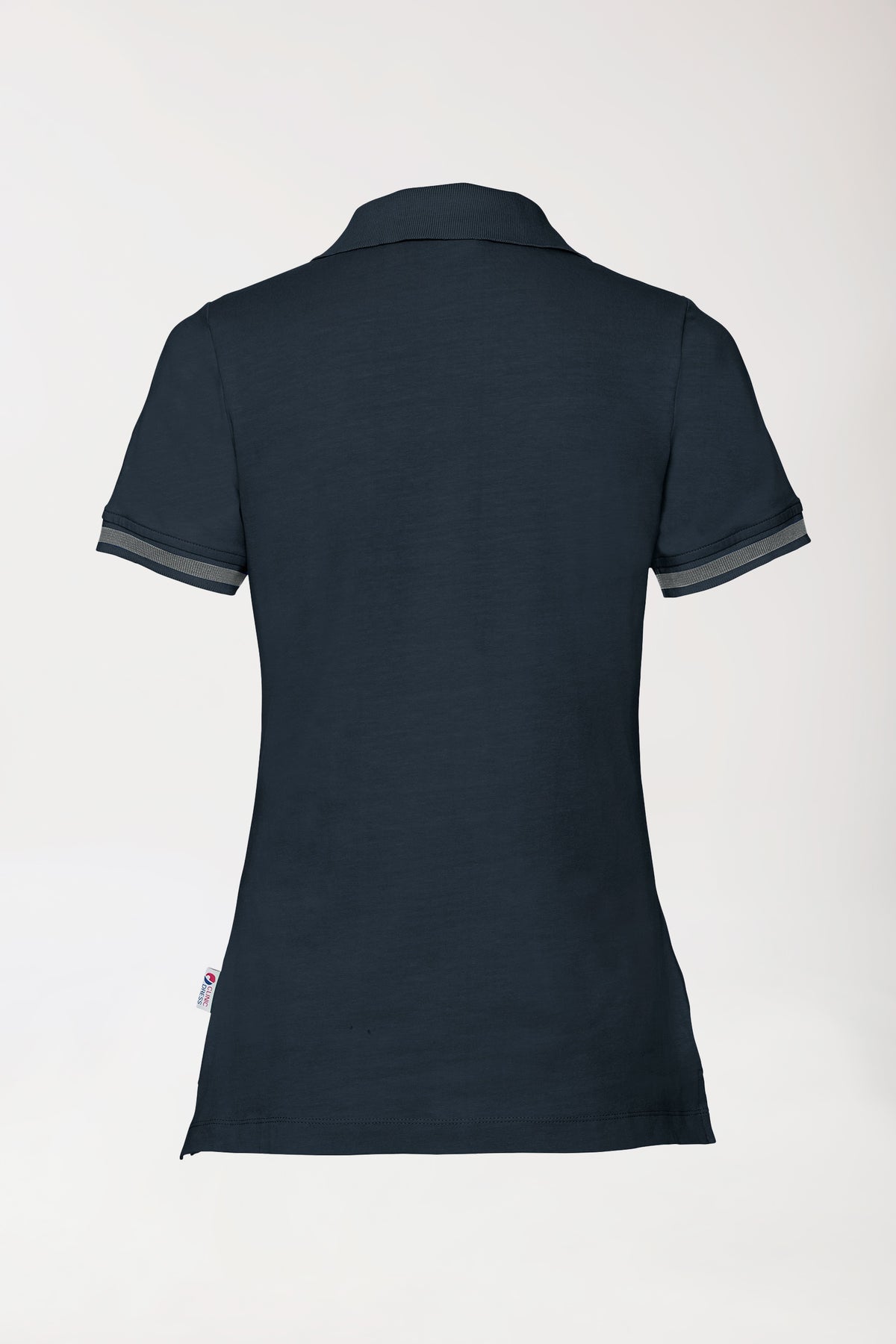 Stretch Shirt Damen - Polokragen navy/dunkelgrau melange, Vue de dos