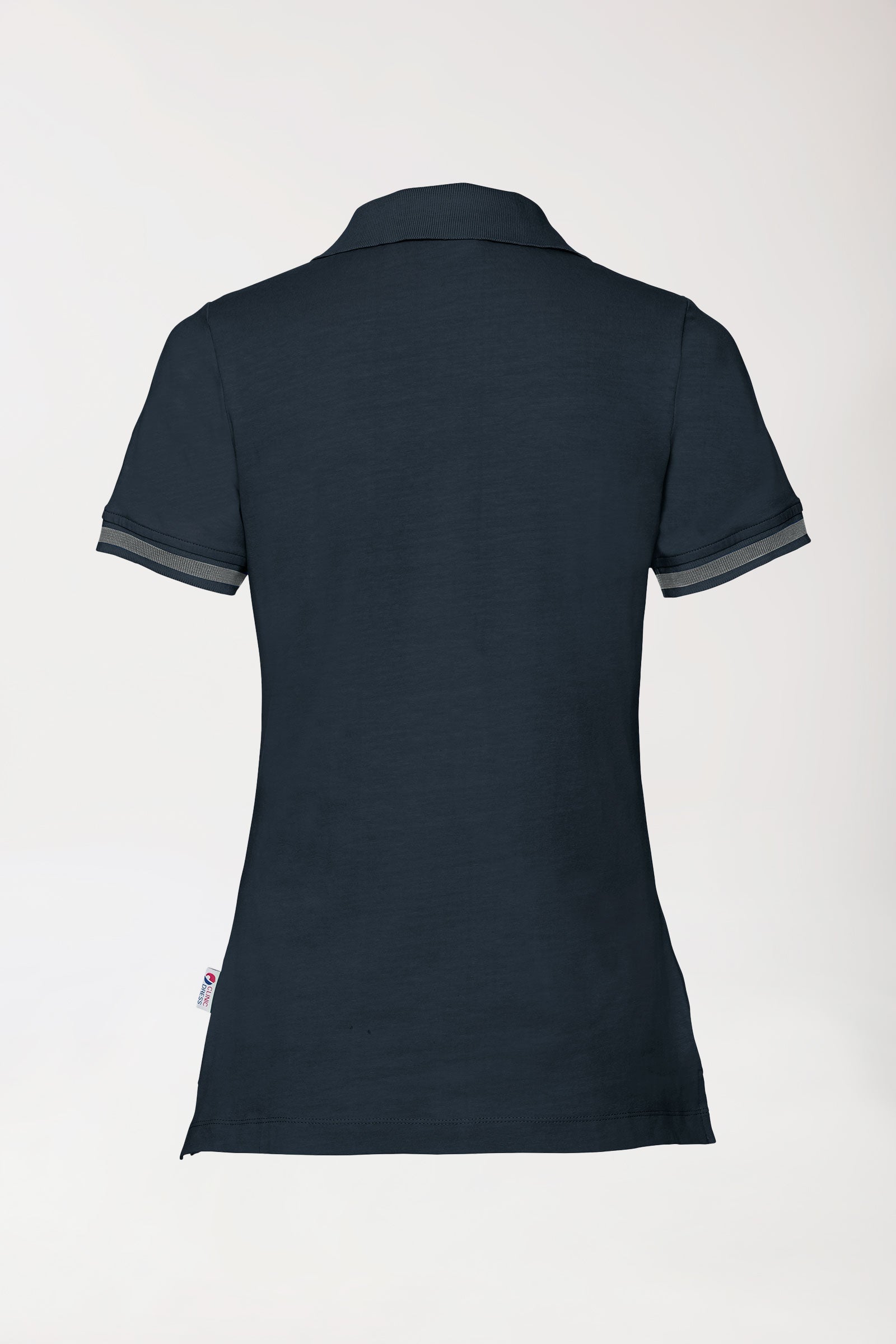 Stretch Shirt Damen - Polokragen navy/dunkelgrau melange, Vue de dos
