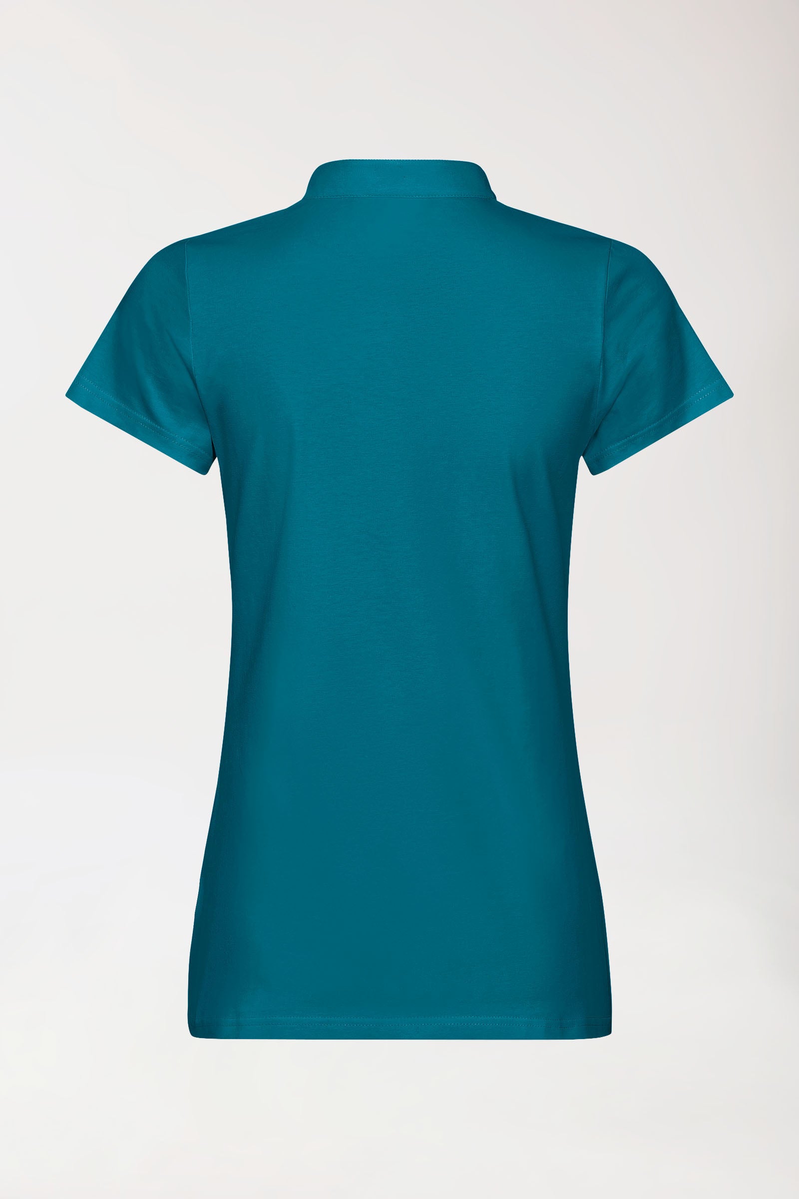Stretch Shirt Damen - Stehkragen petrol