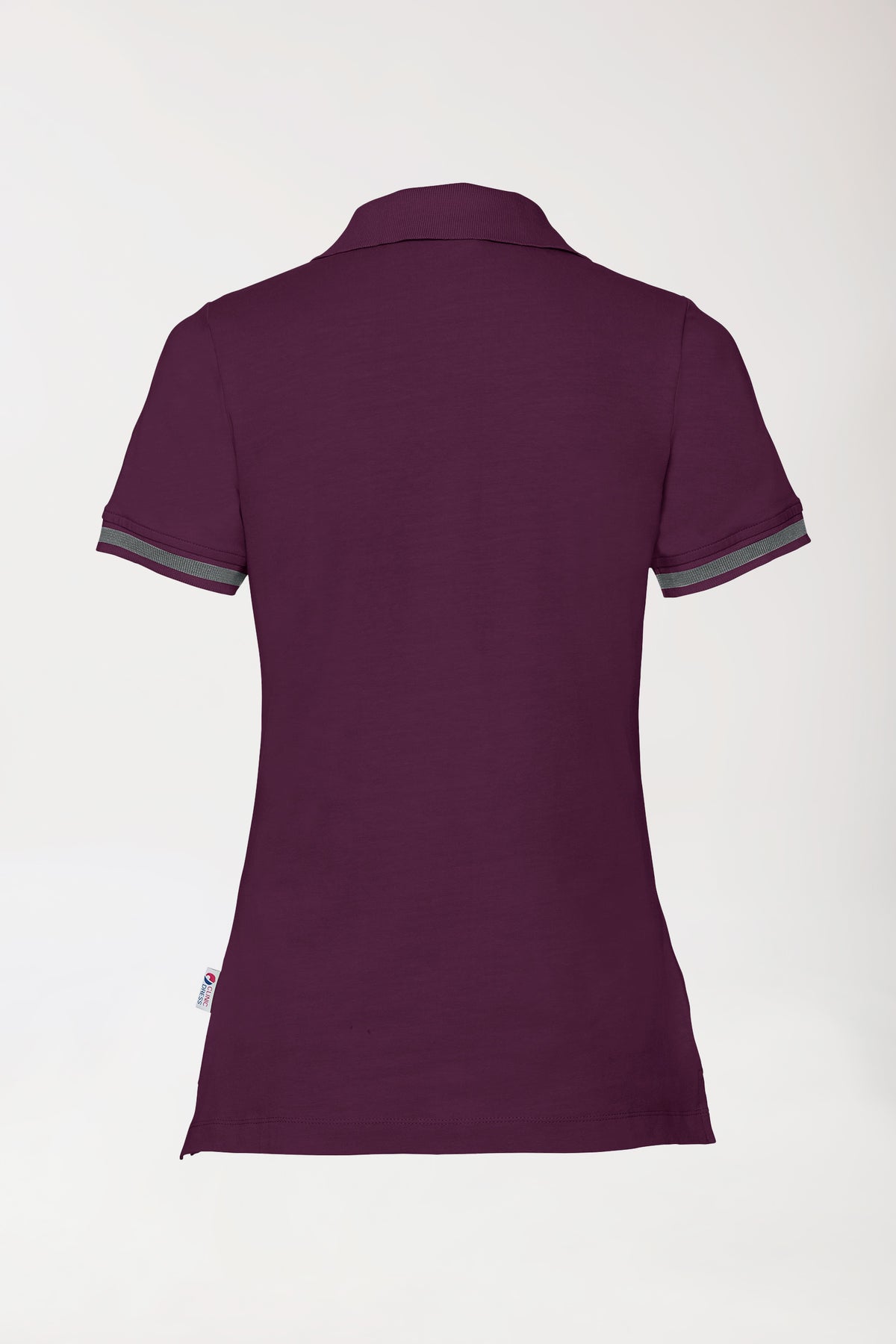 Stretch Shirt Damen - Polokragen pflaume/dunkelgrau melange