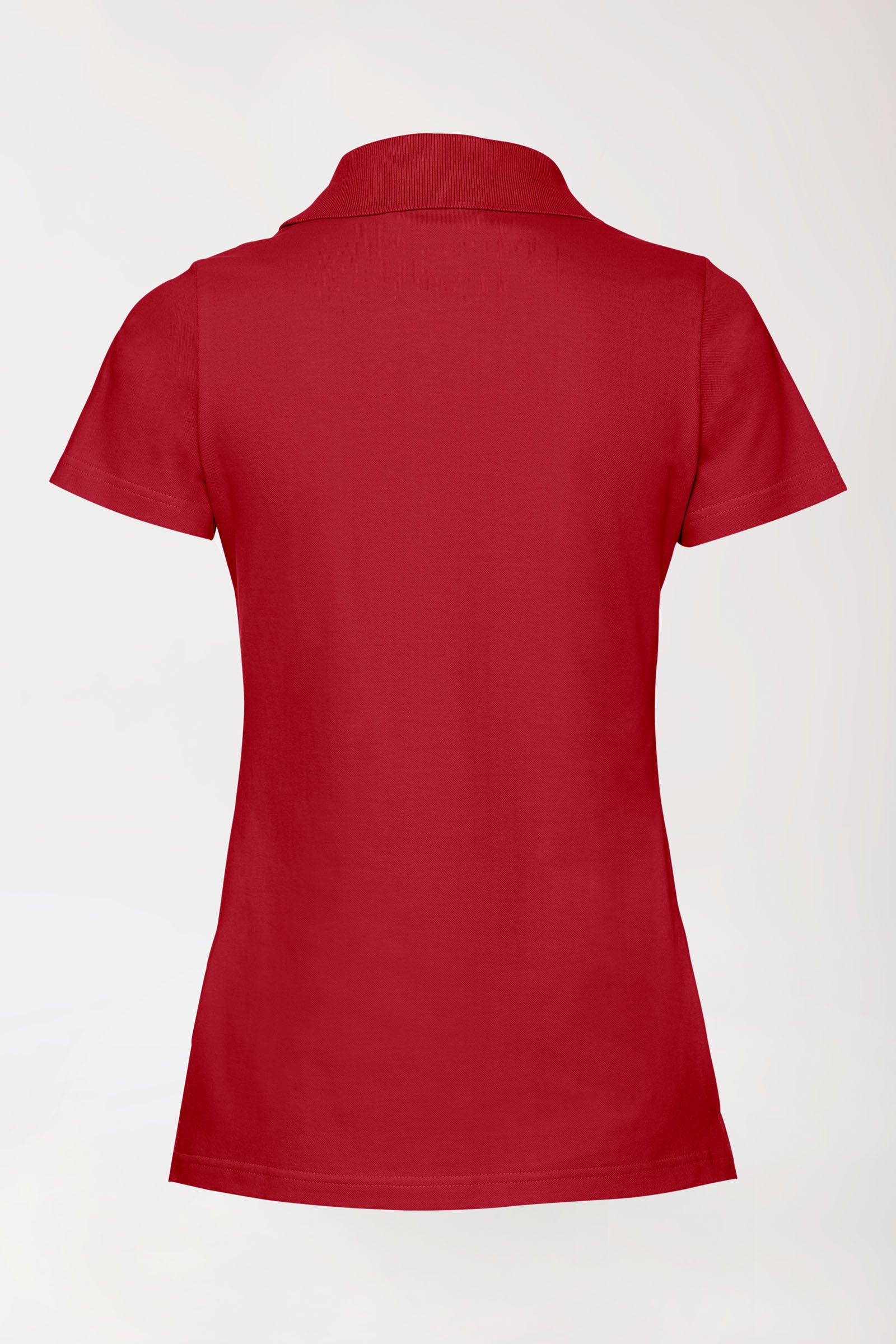 Stretch Shirt Damen - Polokragen rot, Vue de dos