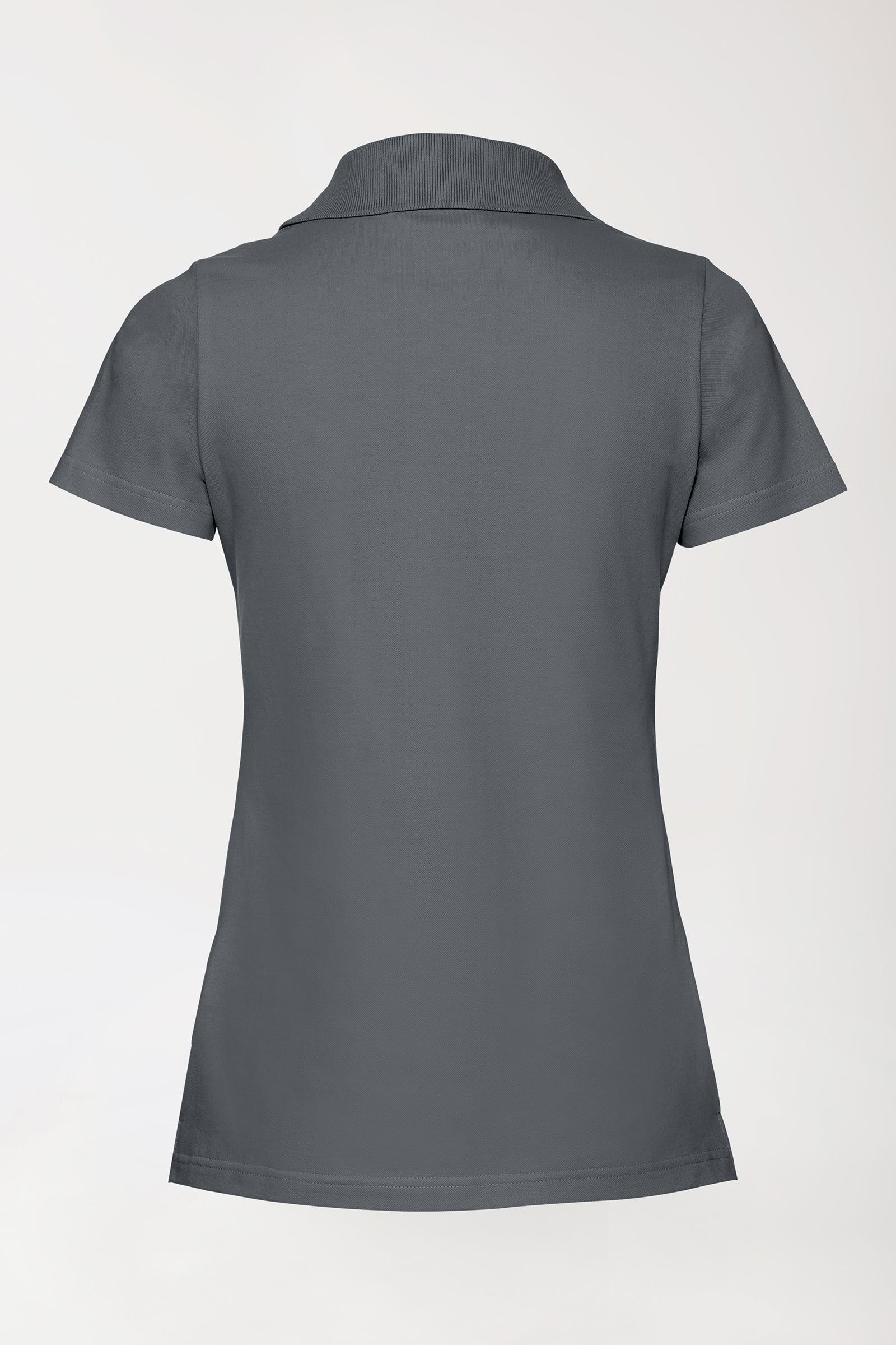 Stretch Shirt Damen - Polokragen steingrau