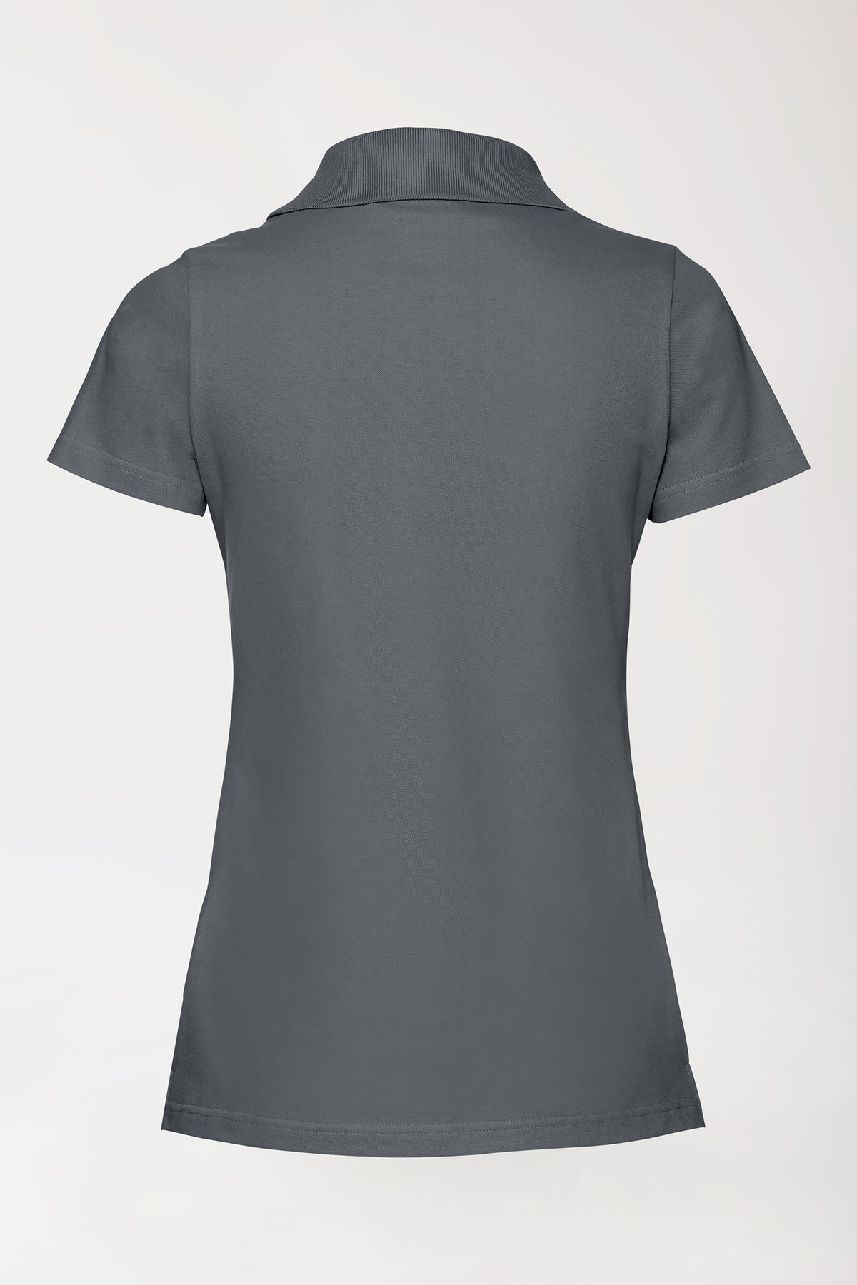 Stretch Shirt Damen - Polokragen steingrau