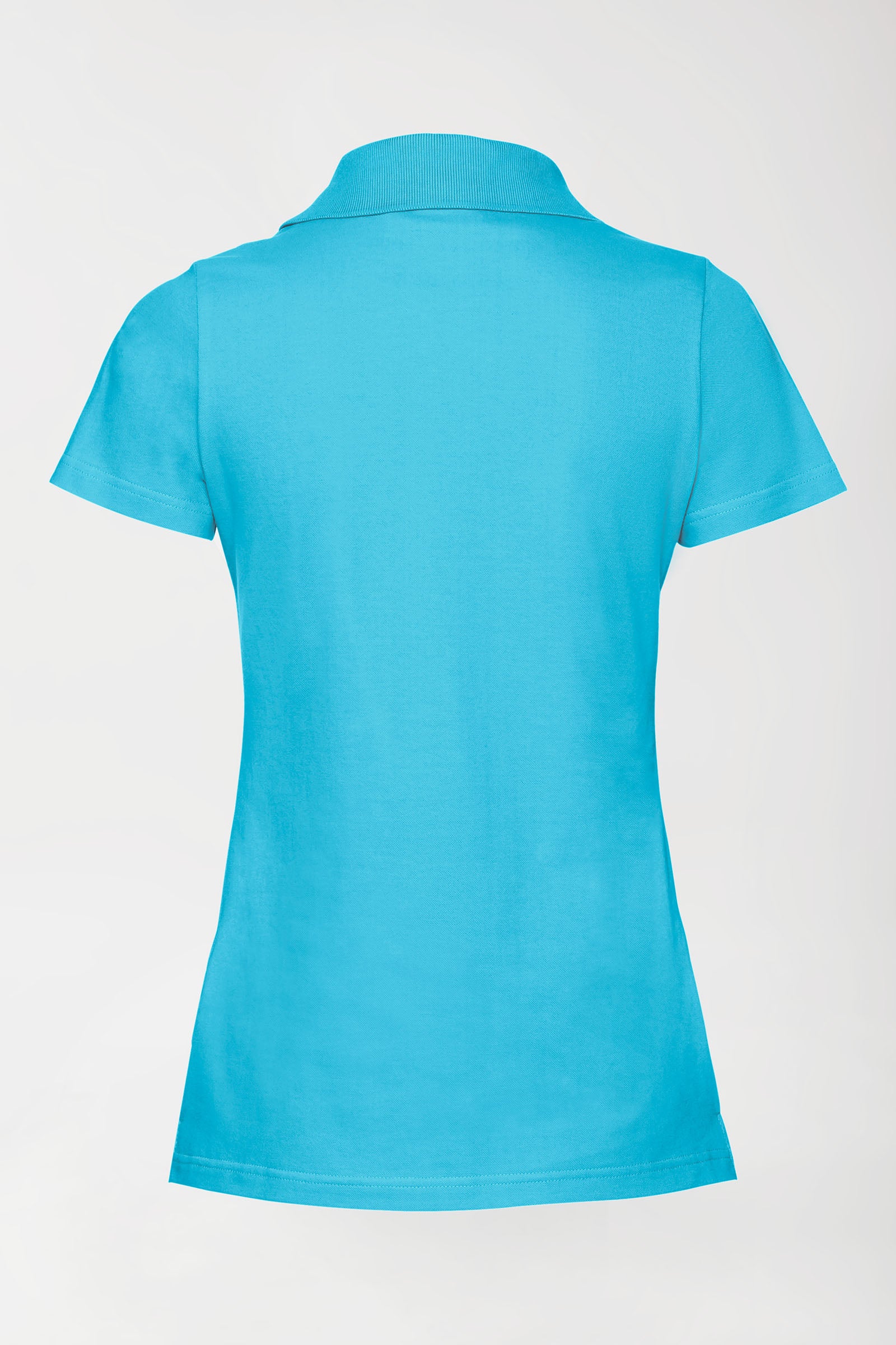 Stretch Shirt Damen - Polokragen türkis, Vue de dos