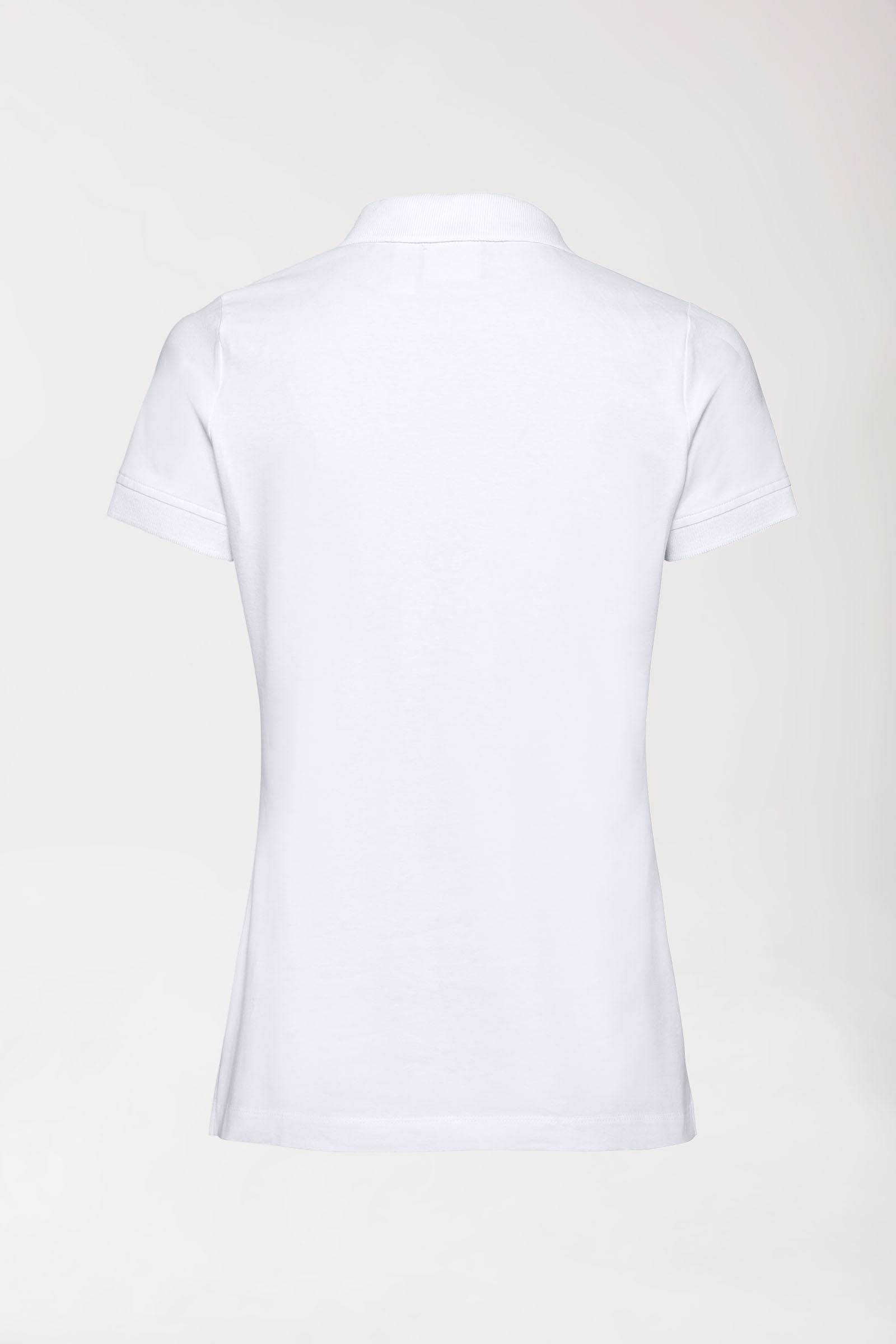 Stretch Shirt Damen - Polokragen - Knopfleiste weiss