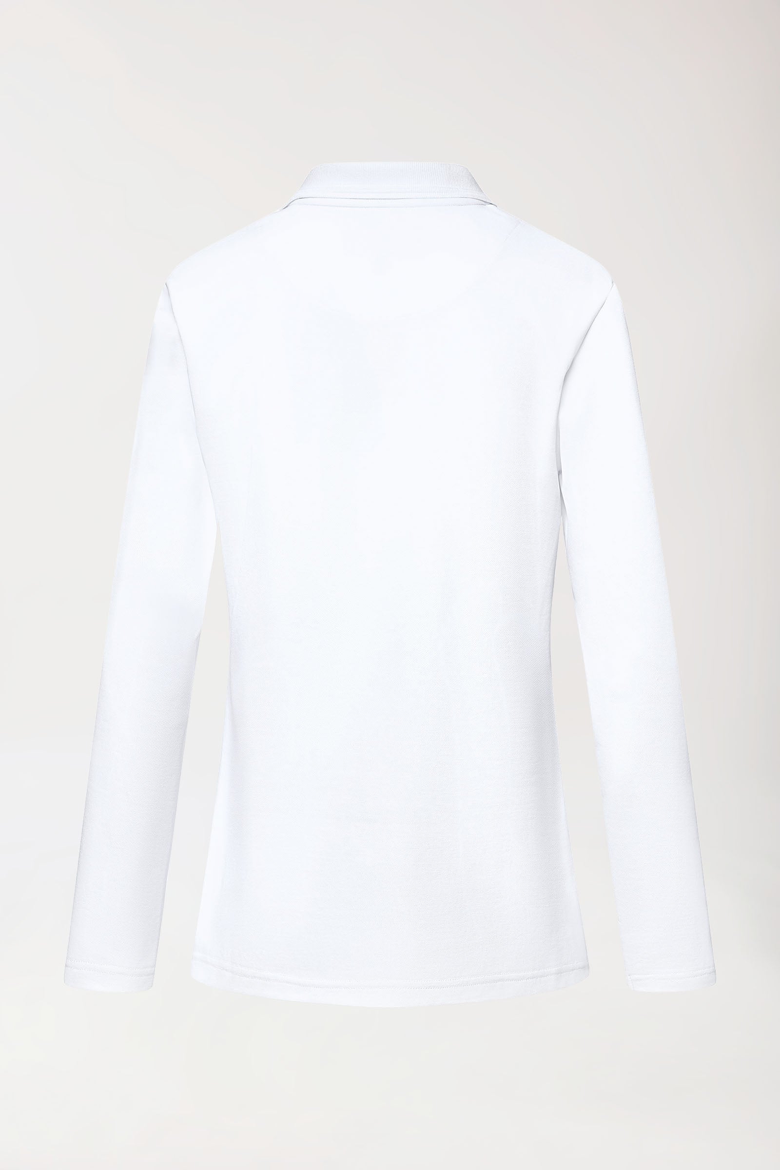 COMFY FLEX Stretch Longsleeve Damen - Polokragen weiss