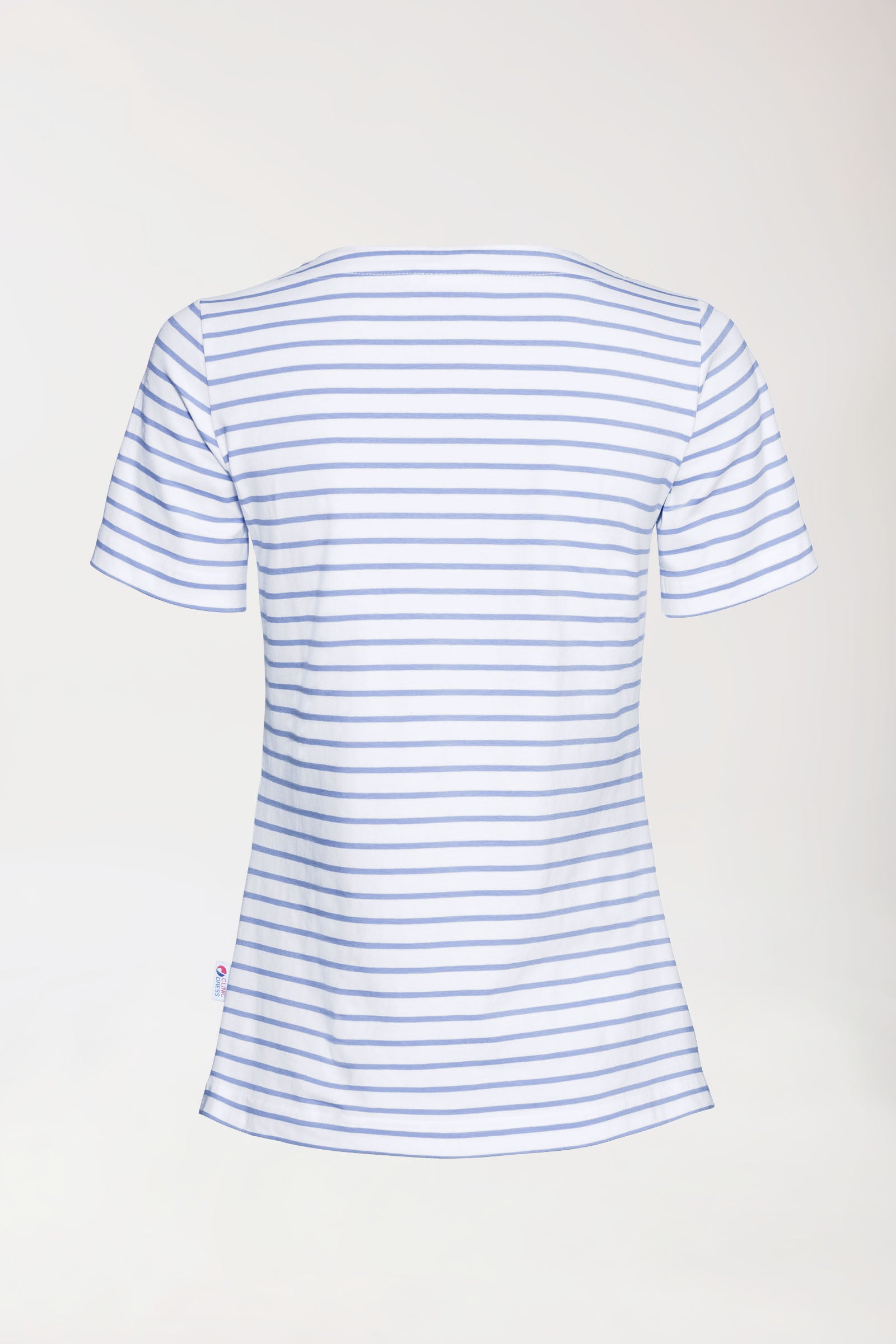 Shirt Damen - 1/2 Arm weiss/blau, Rückansicht