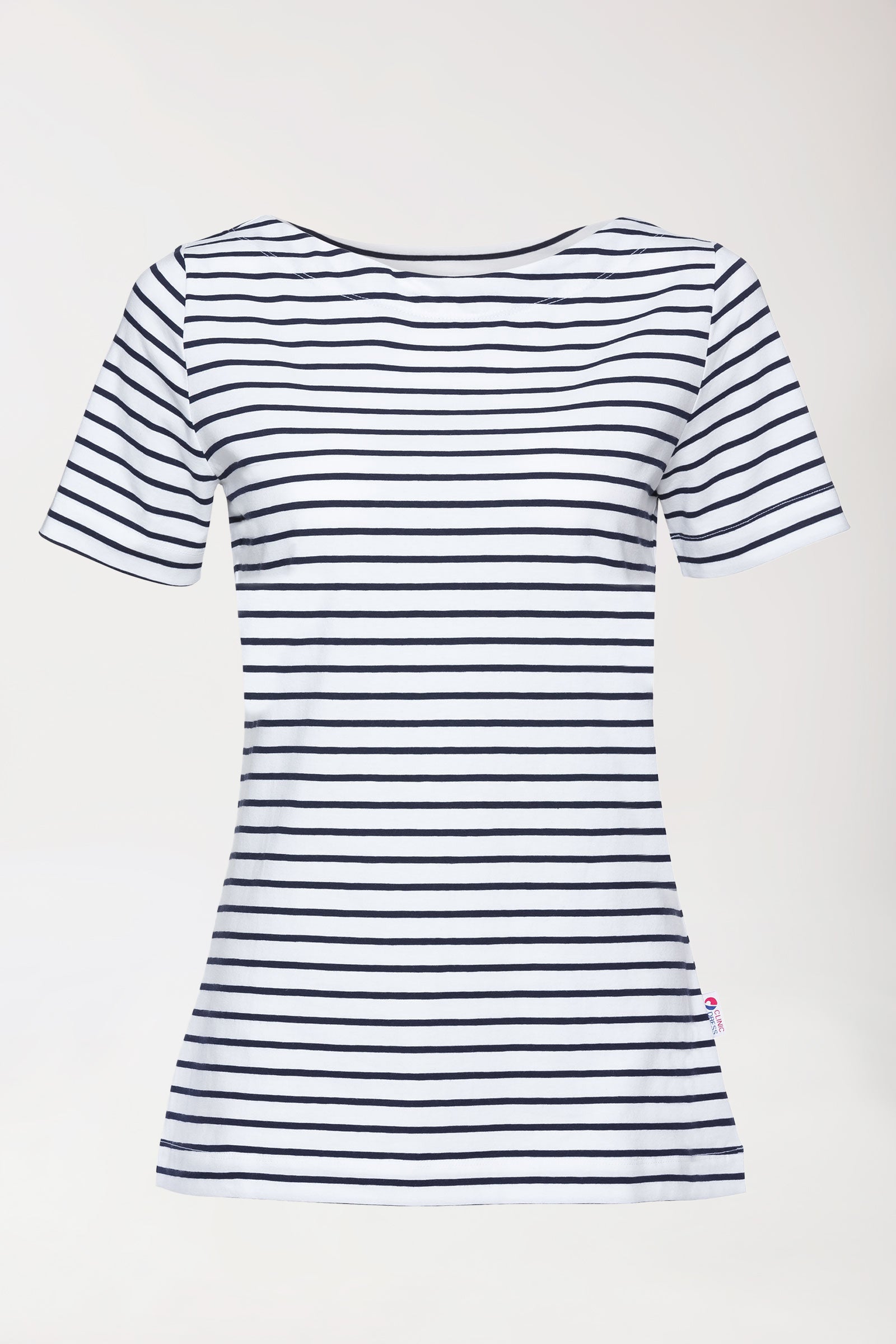 Shirt Damen - 1/2 Arm weiss/navy, Vue de dos