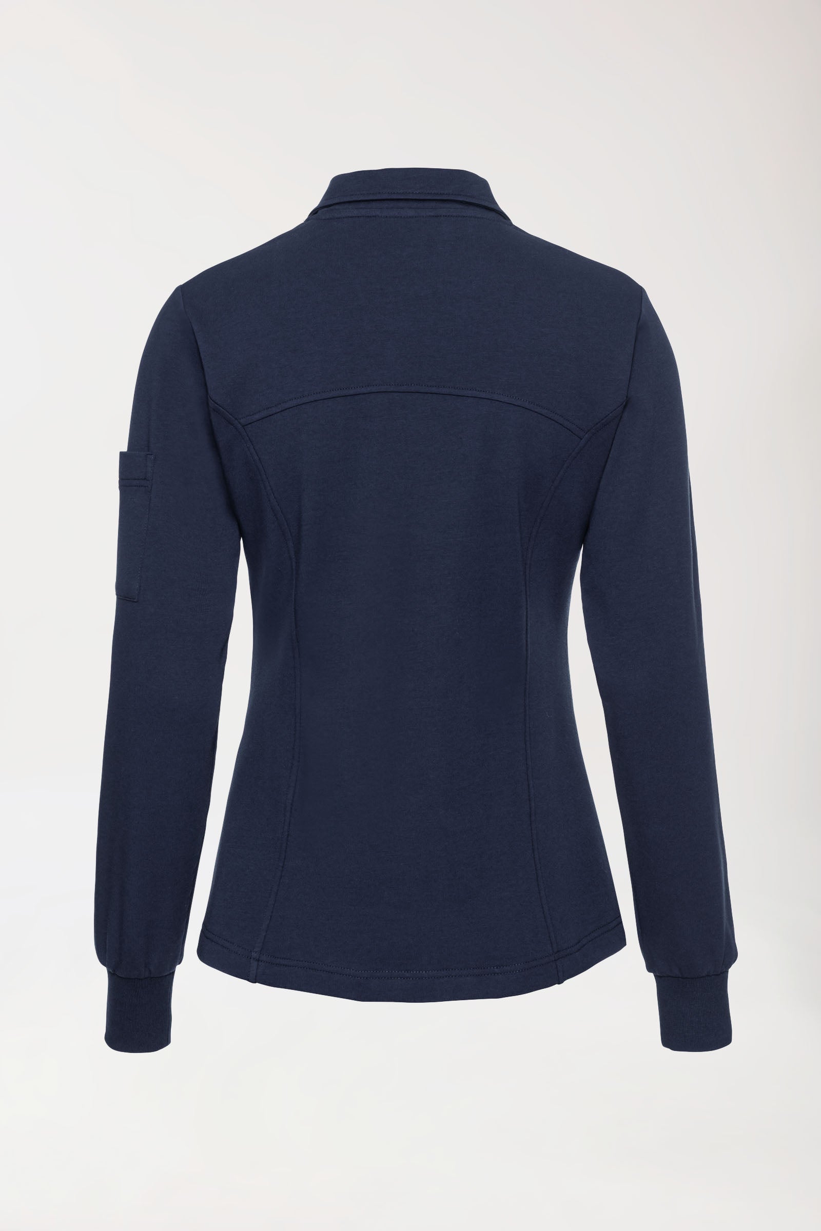 Sweatjacke Damen - Stehkragen navy, Rückansicht