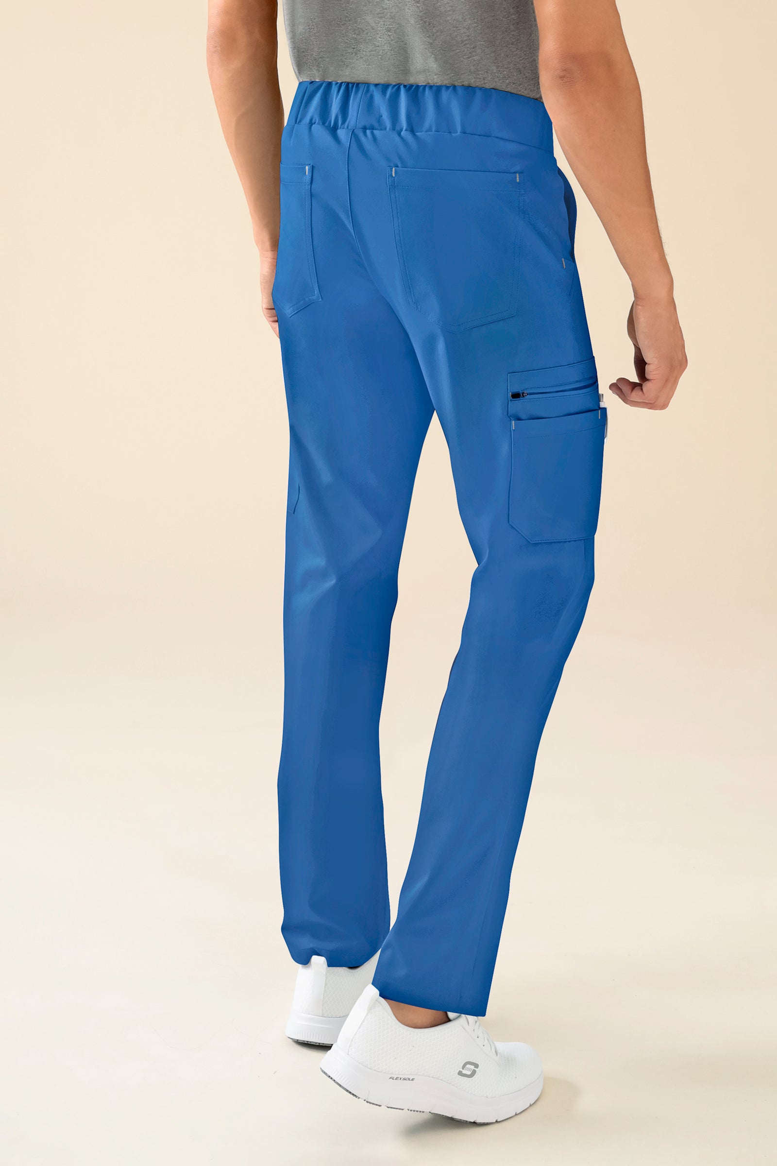 KAERE Hose Herren - gerader Saum mit Beintaschen blau, Rückansicht