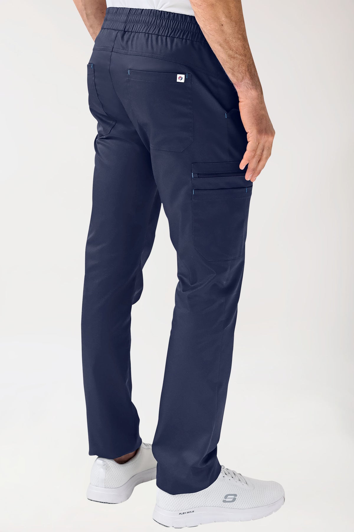 CLINIC STRETCH Hose Herren - gerader Saum navy/himmelblau, Vue de dos