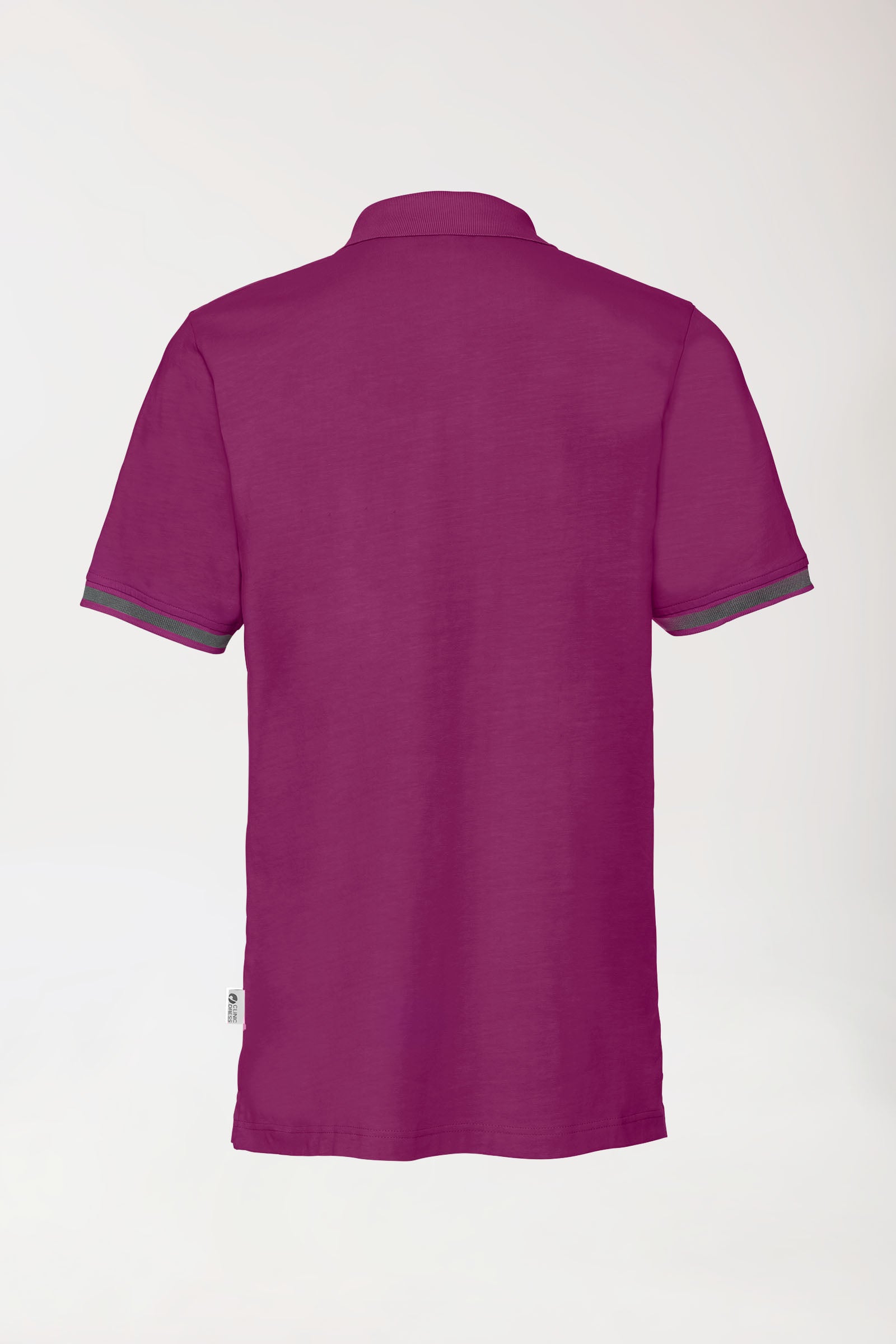 Stretch Shirt Herren - Polokragen berry/dunkelgrau melange, Rückansicht