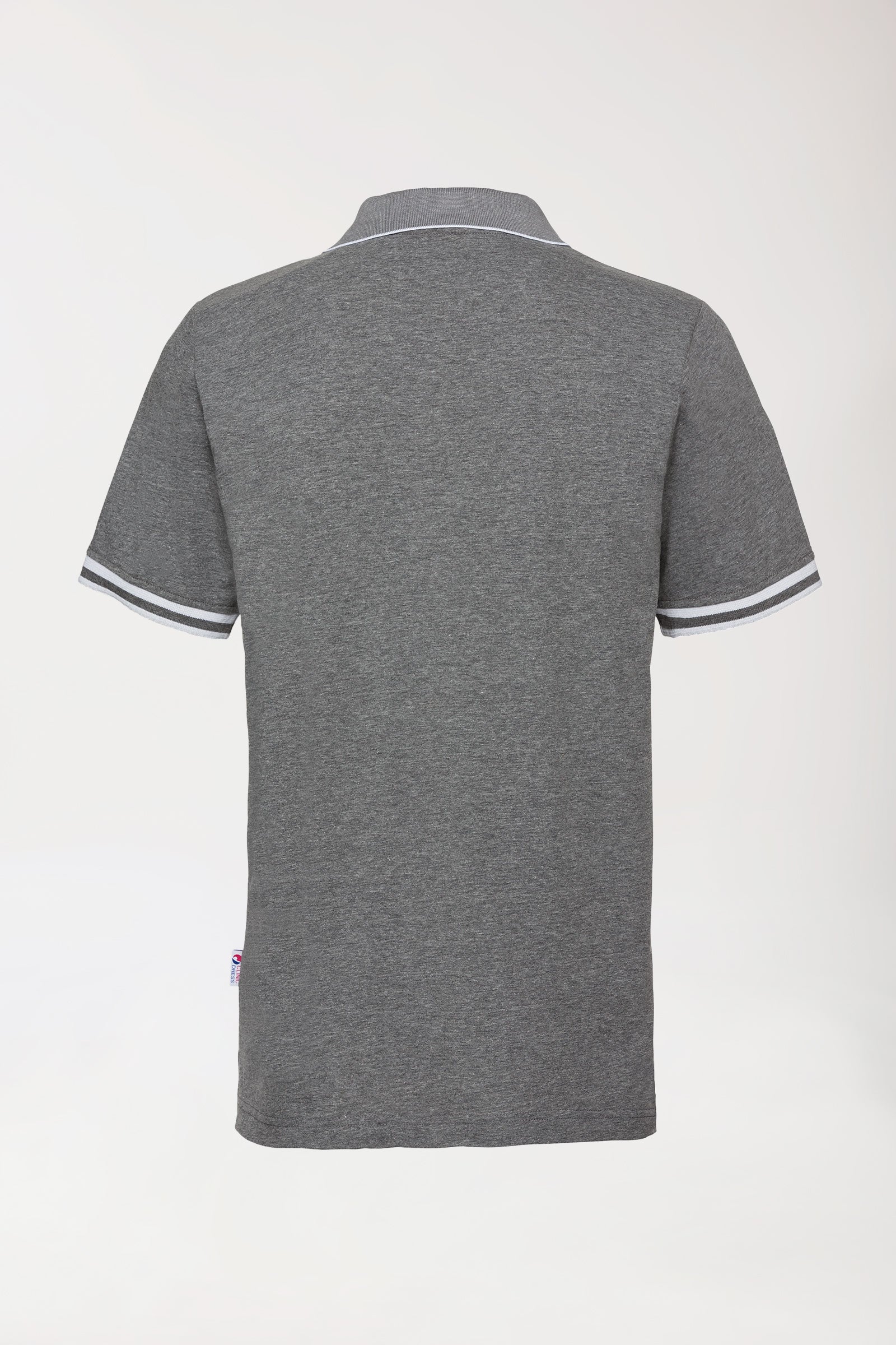 Stretch Shirt Herren - Polokragen - Kontrastknopfleiste - dunkelgrau melange/weiss, Vue de dos