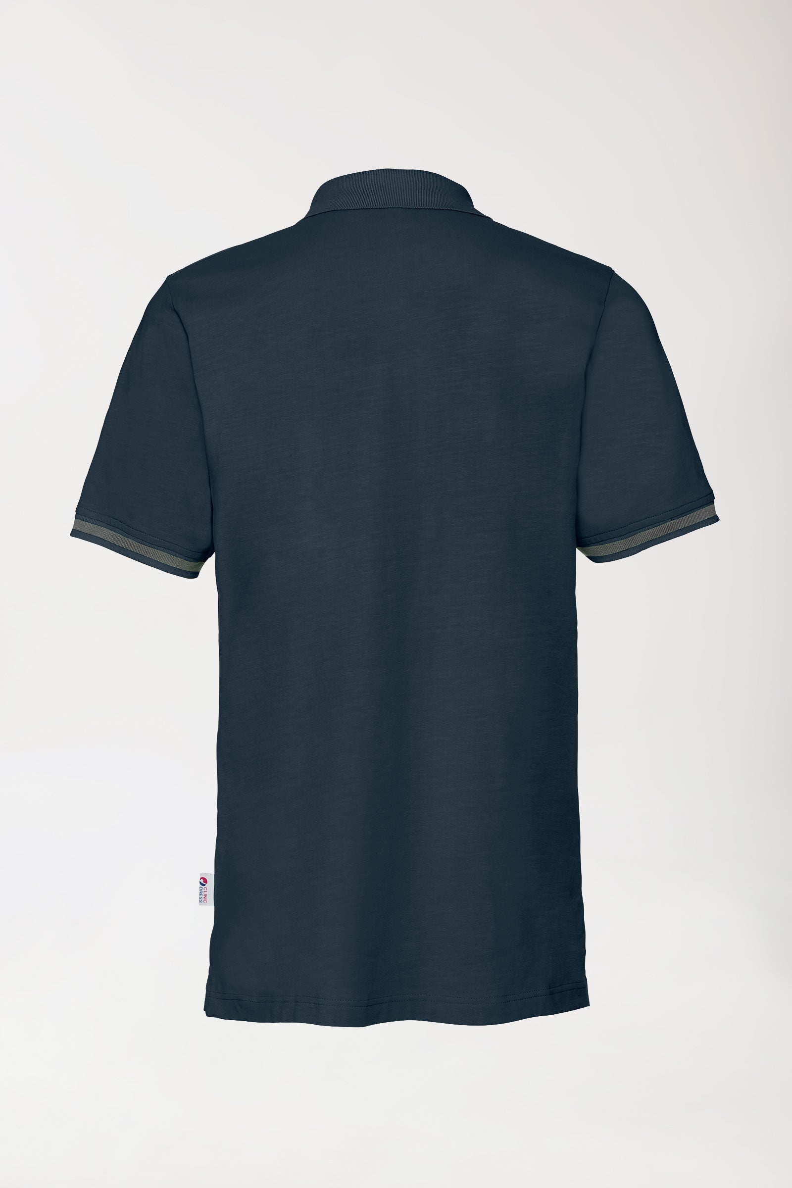 Stretch Shirt Herren - Polokragen navy/dunkelgrau melange, Rückansicht