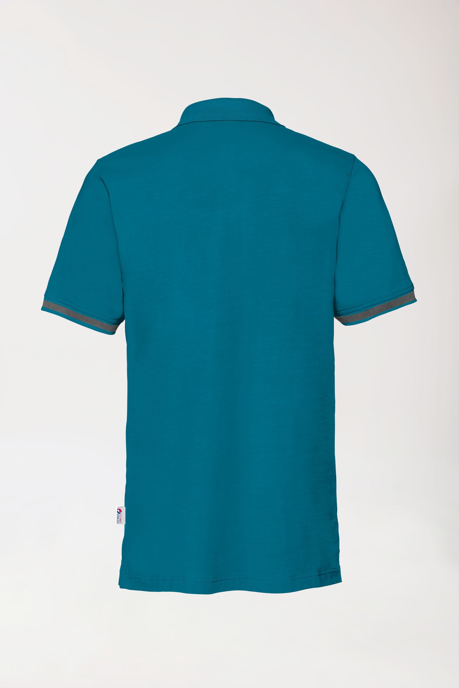 Stretch Shirt Herren - Polokragen petrol/dunkelgrau melange, Vue de dos
