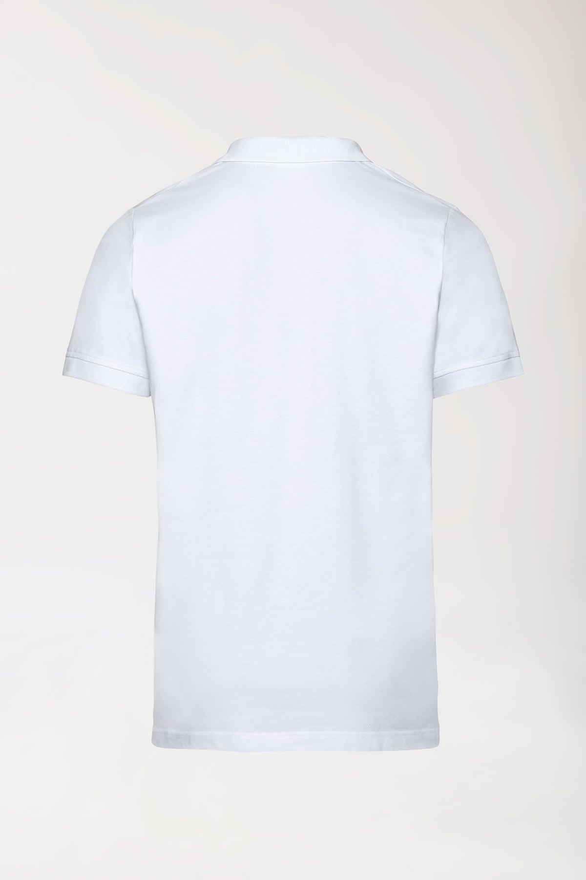 Stretch Shirt Herren - Polokragen - Knopfleiste weiss