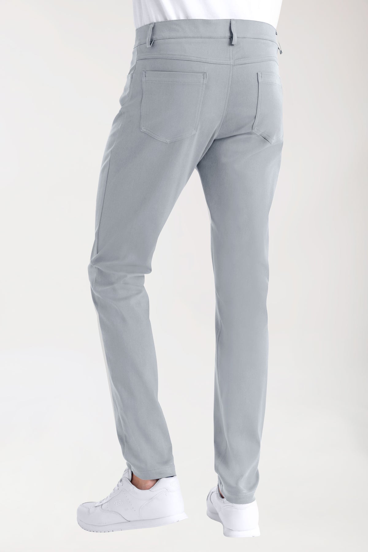 Stretch 5-Pocket Hose Herren - schlankes Bein grau, Vue de dos