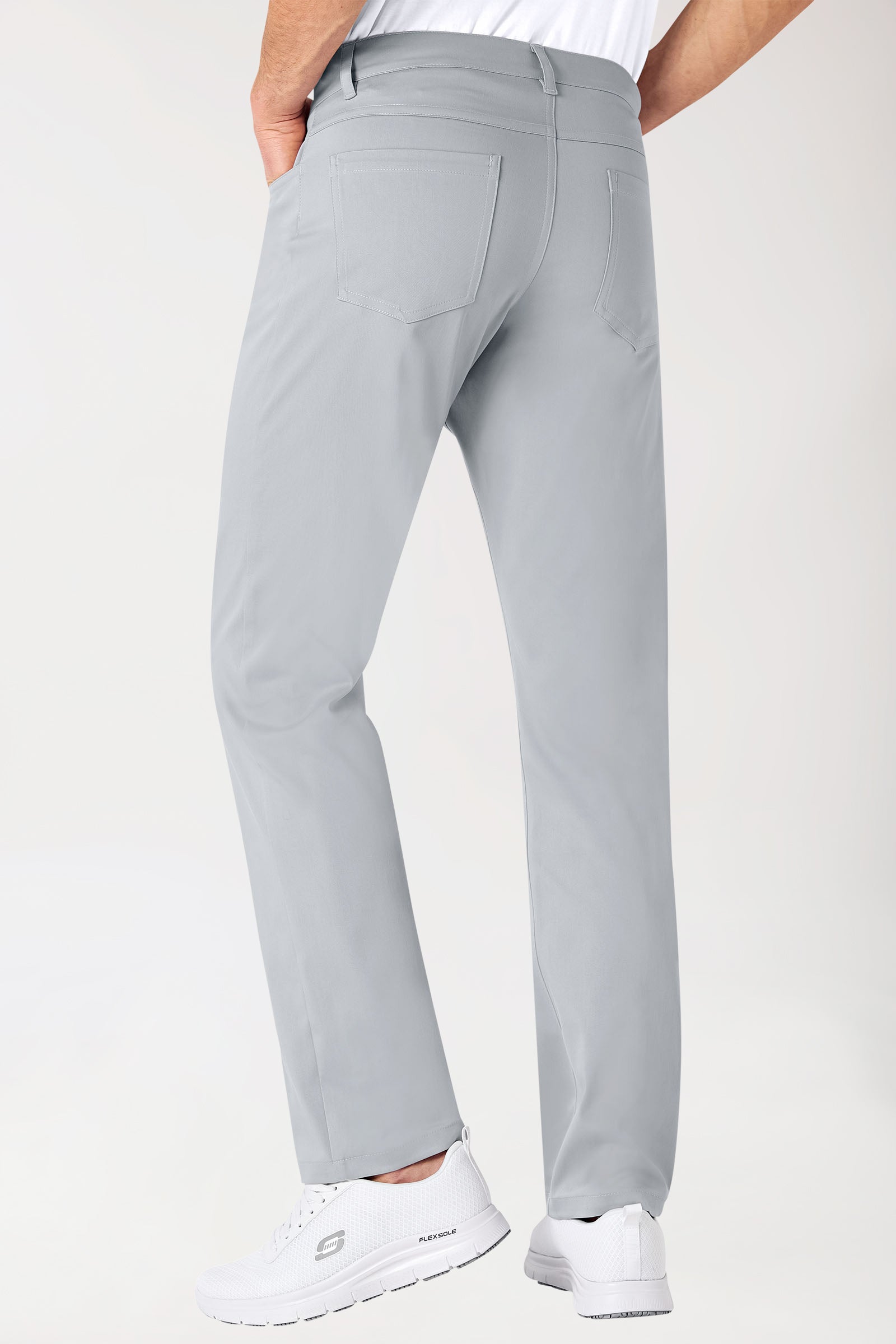 Stretch 5-Pocket Hose Herren - gerades Bein grau