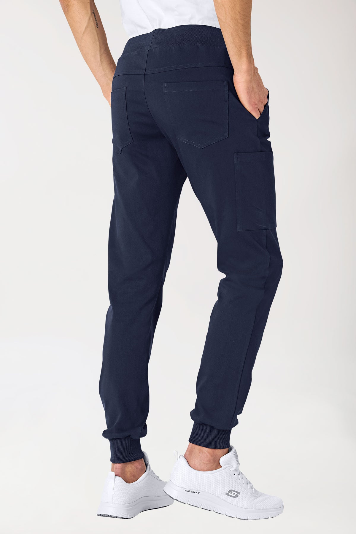 Stretch Hose Herren - Jogpants navy, Vue de dos