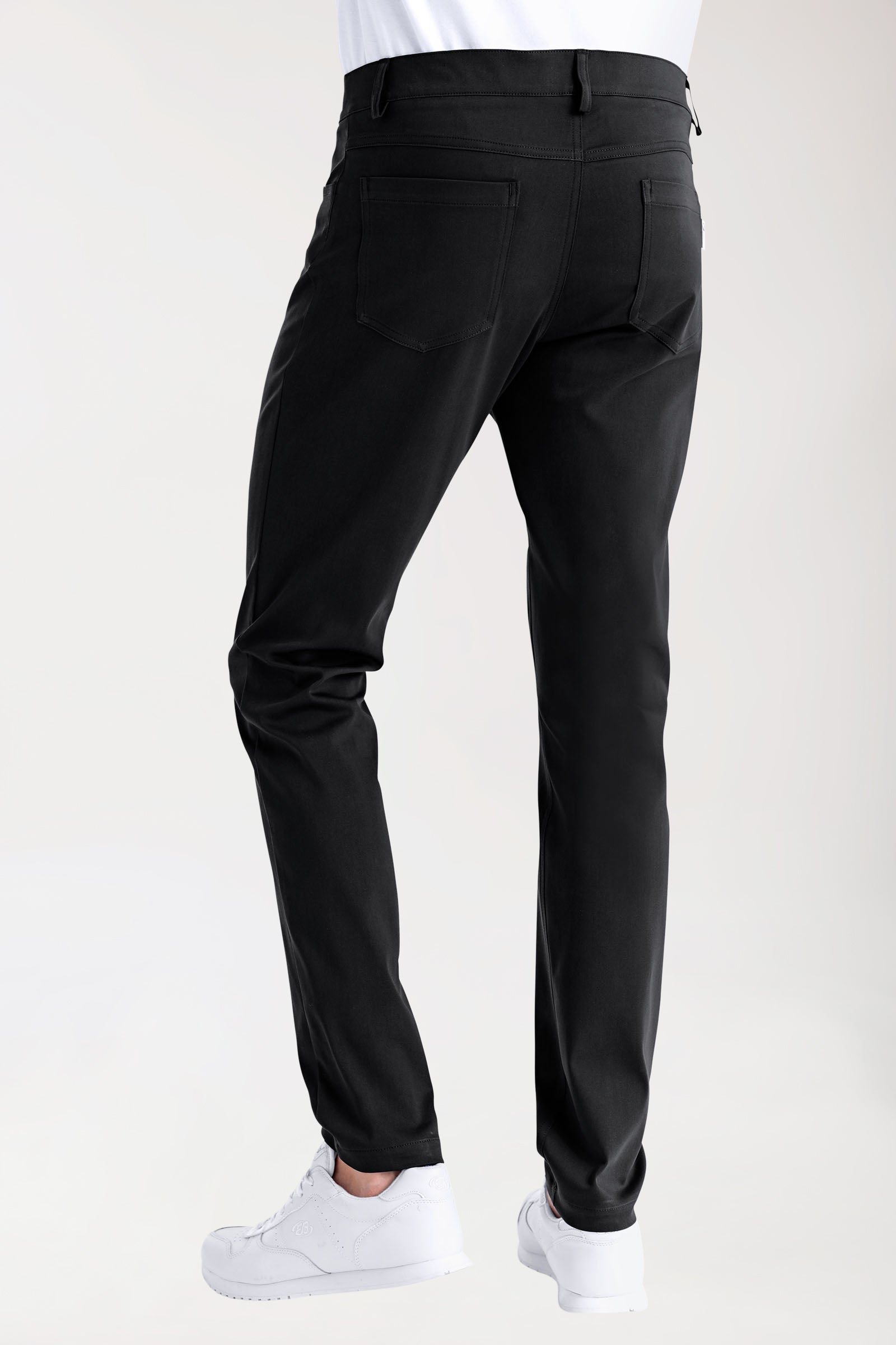 Stretch 5-Pocket Hose Herren - schlankes Bein schwarz, Vue de dos