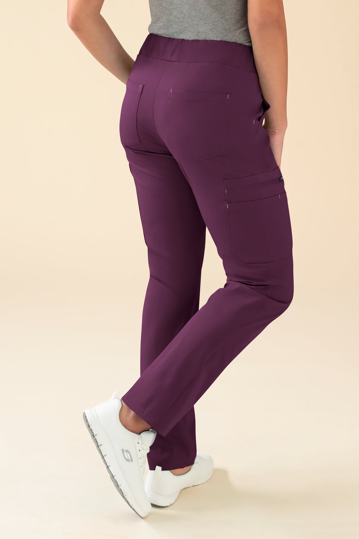 KAERE Hose Damen - gerader Saum mit Beintaschen pflaume, Vue de dos
