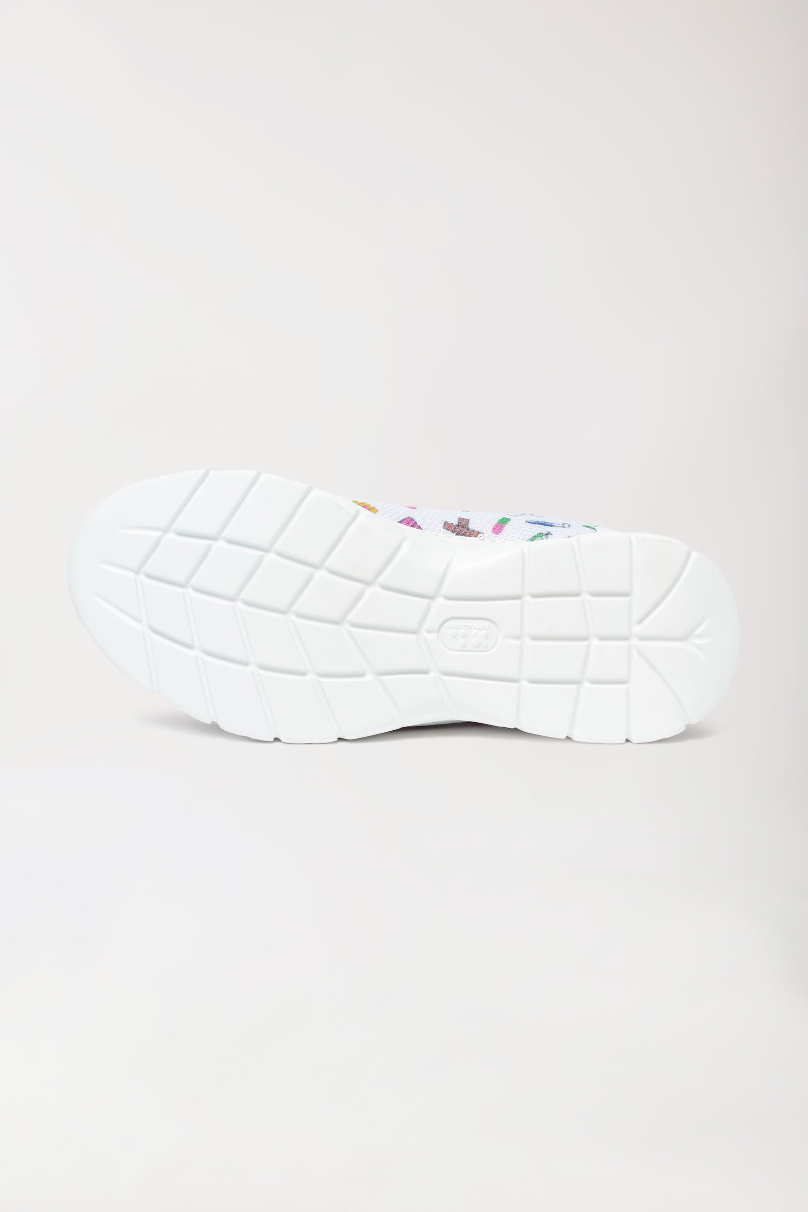 Unisex Berufsschuh weiss/bunt, Rückansicht