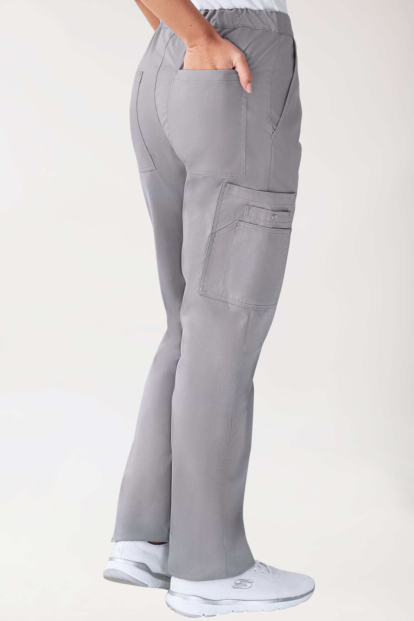 CLINIC STRETCH Hose Unisex - mit Beintasche grau, Vue de dos