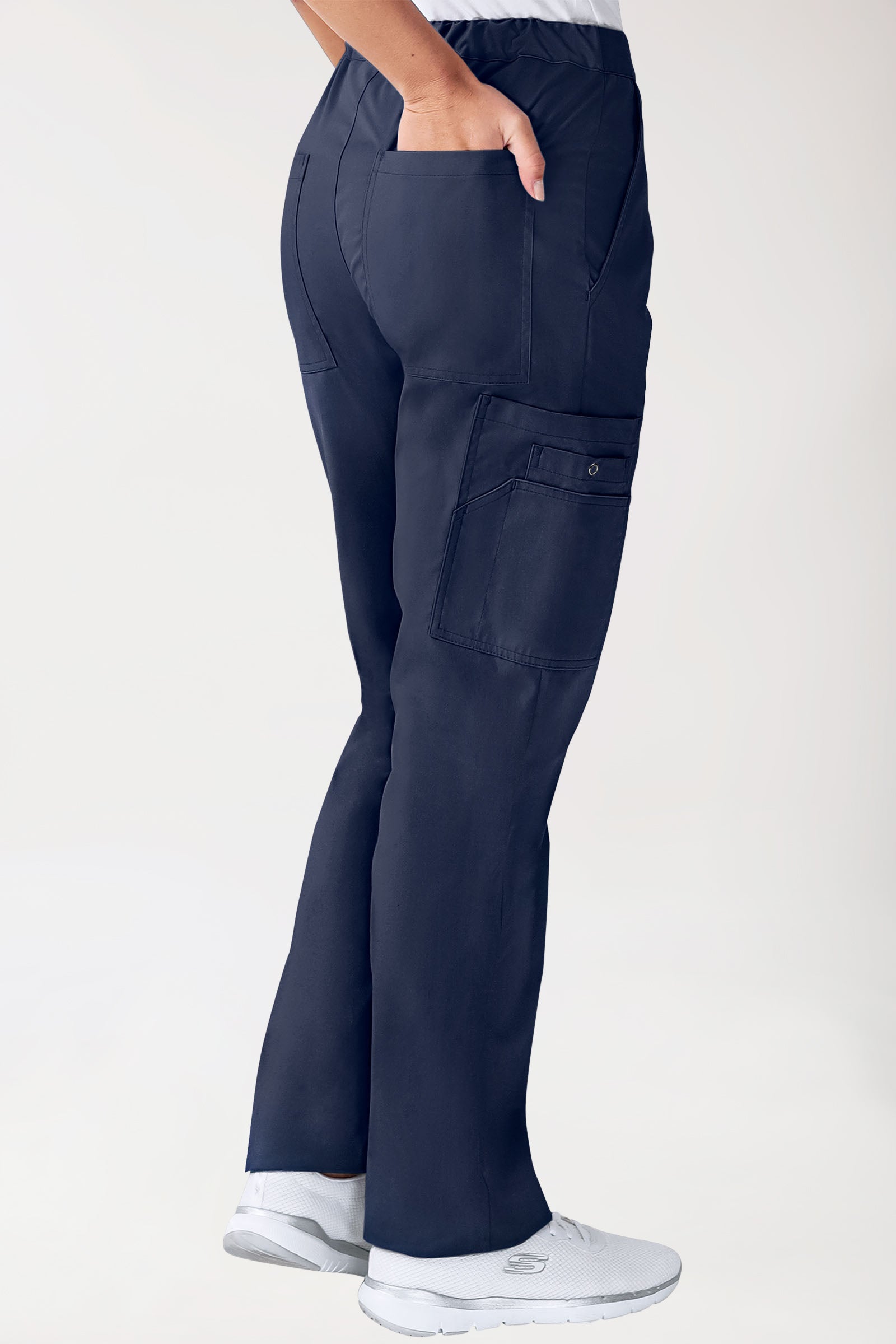 CLINIC STRETCH Hose Unisex - mit Beintasche navy, Vue de dos