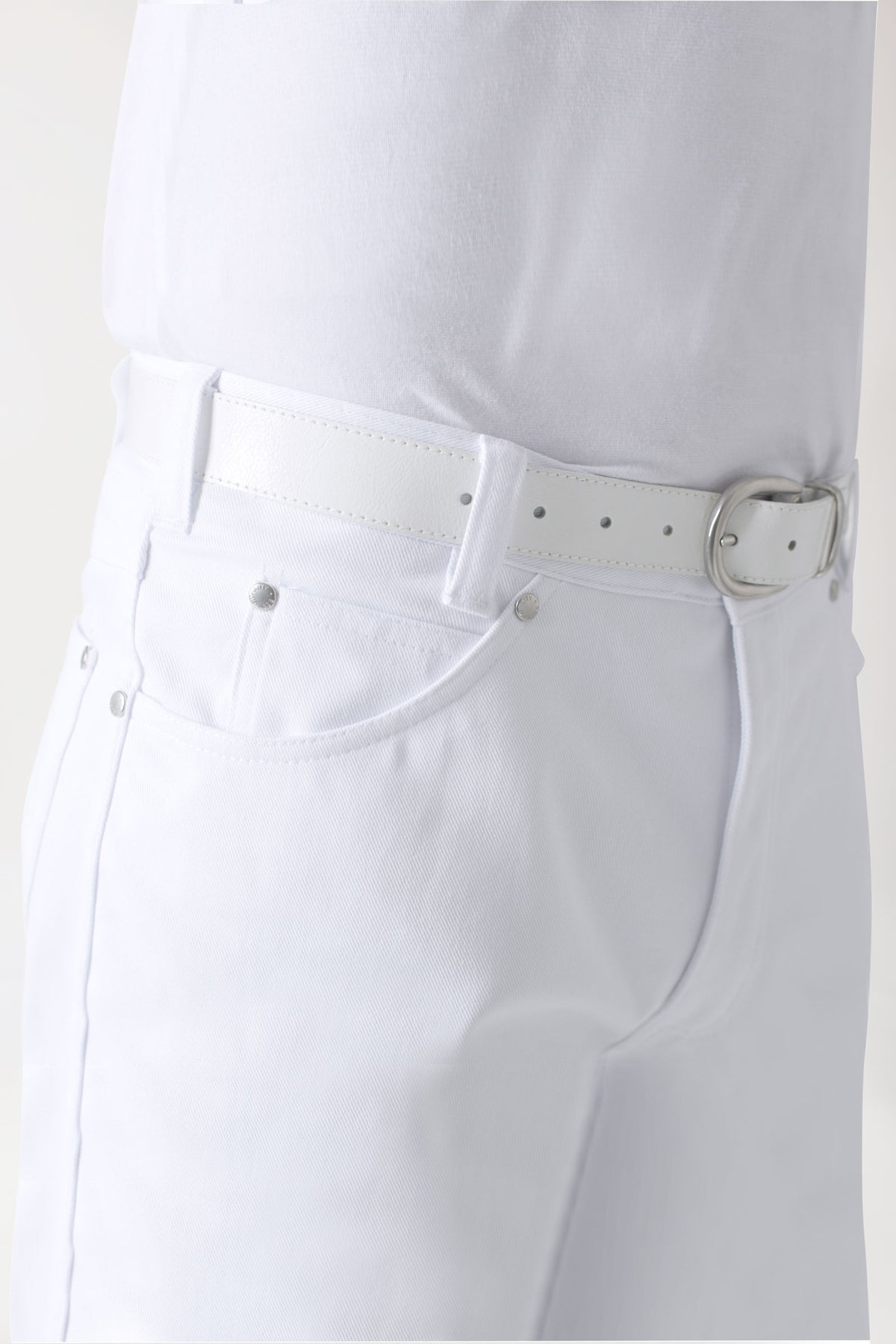 5-Pocket Hose Herren - Jeanslook weiss