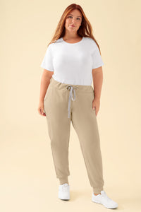 KAERE Hose Damen - Saumbündchen ohne Beintaschen sand