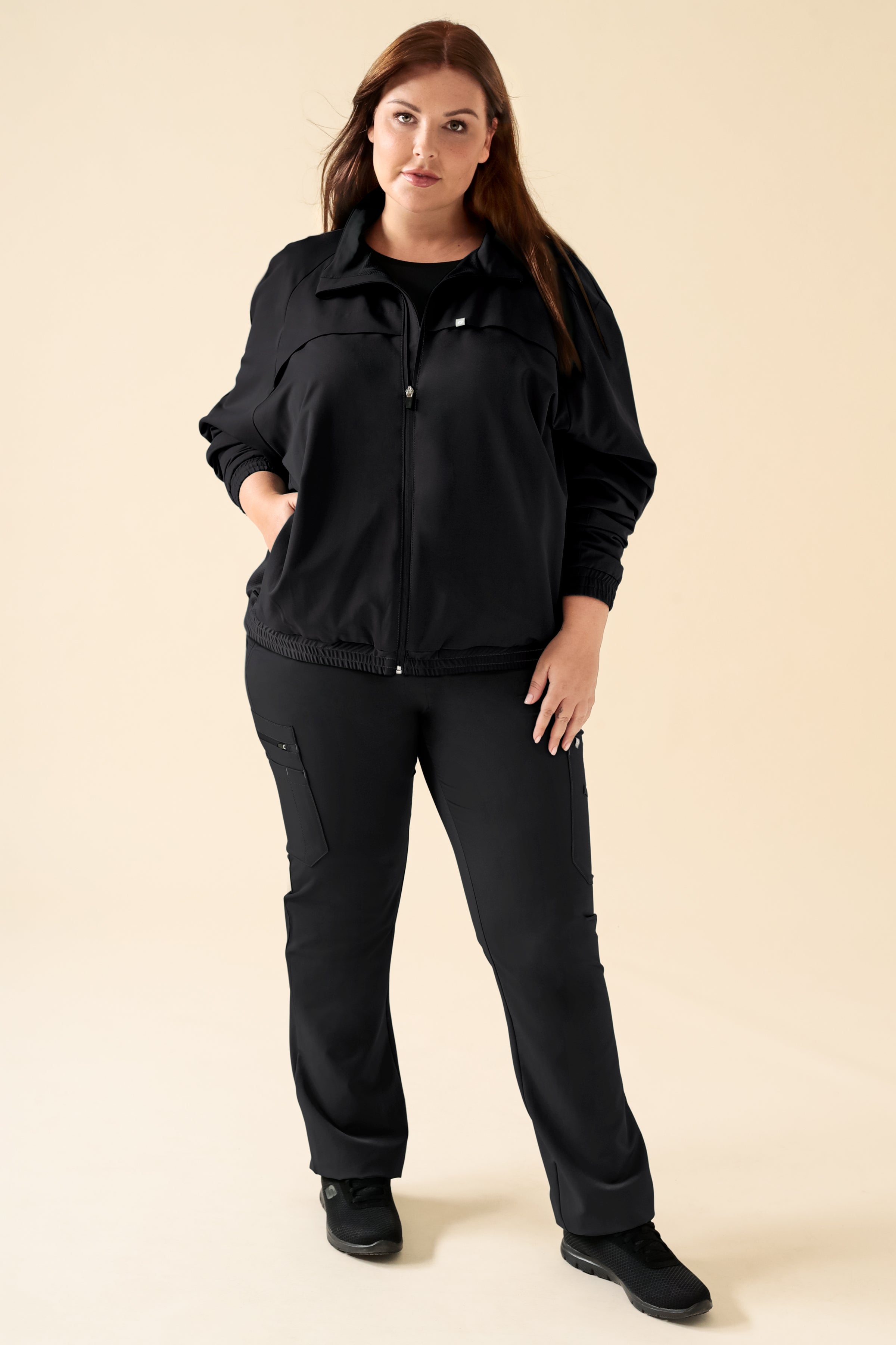 KAERE Blousonjacke Damen - mit elastischen Bündchen schwarz