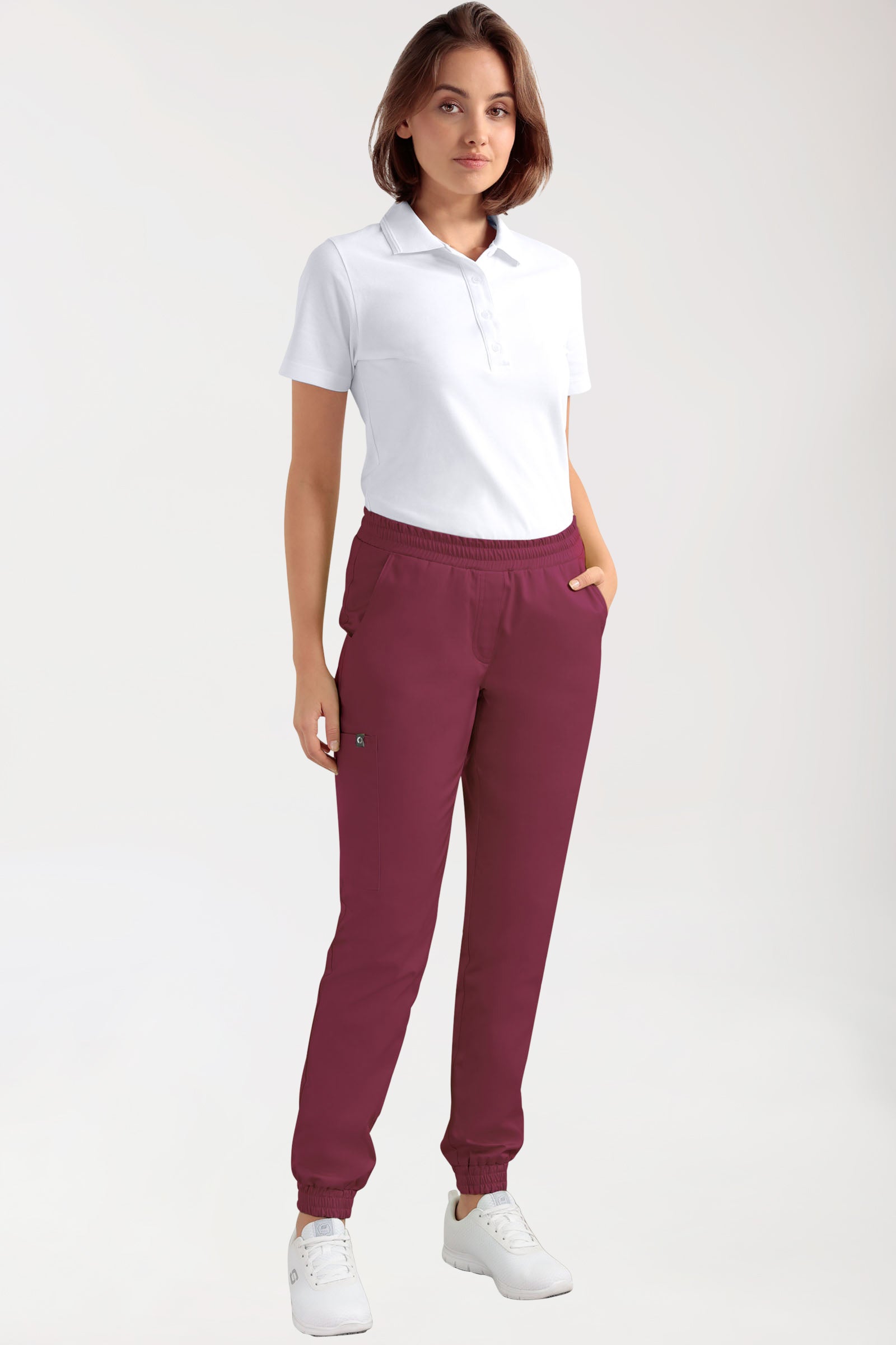 CORE Cargohose Damen - Jogpants Style bordeaux, Vue de face