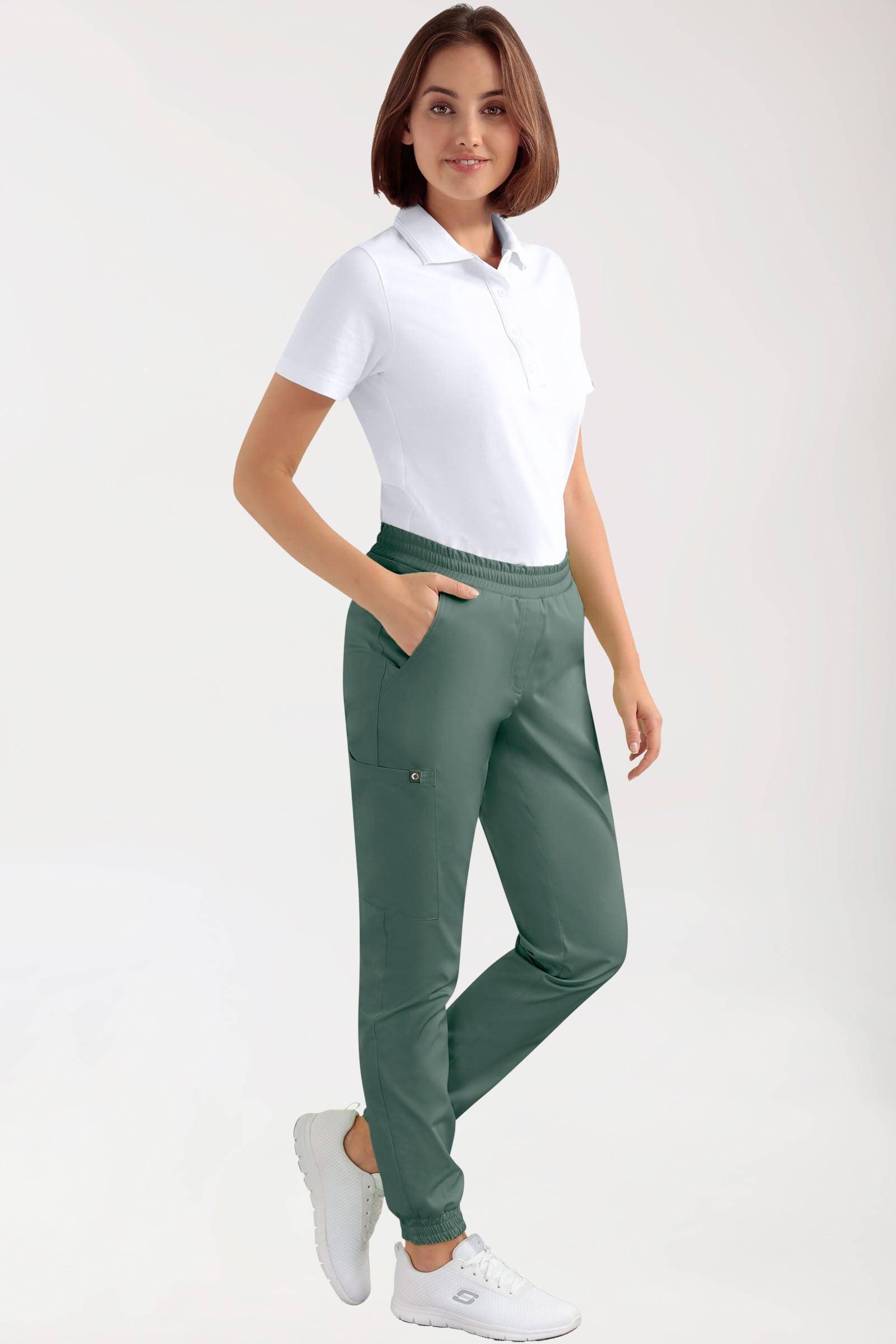 CORE Cargohose Damen - Jogpants Style dunkelgrün, Vue de face